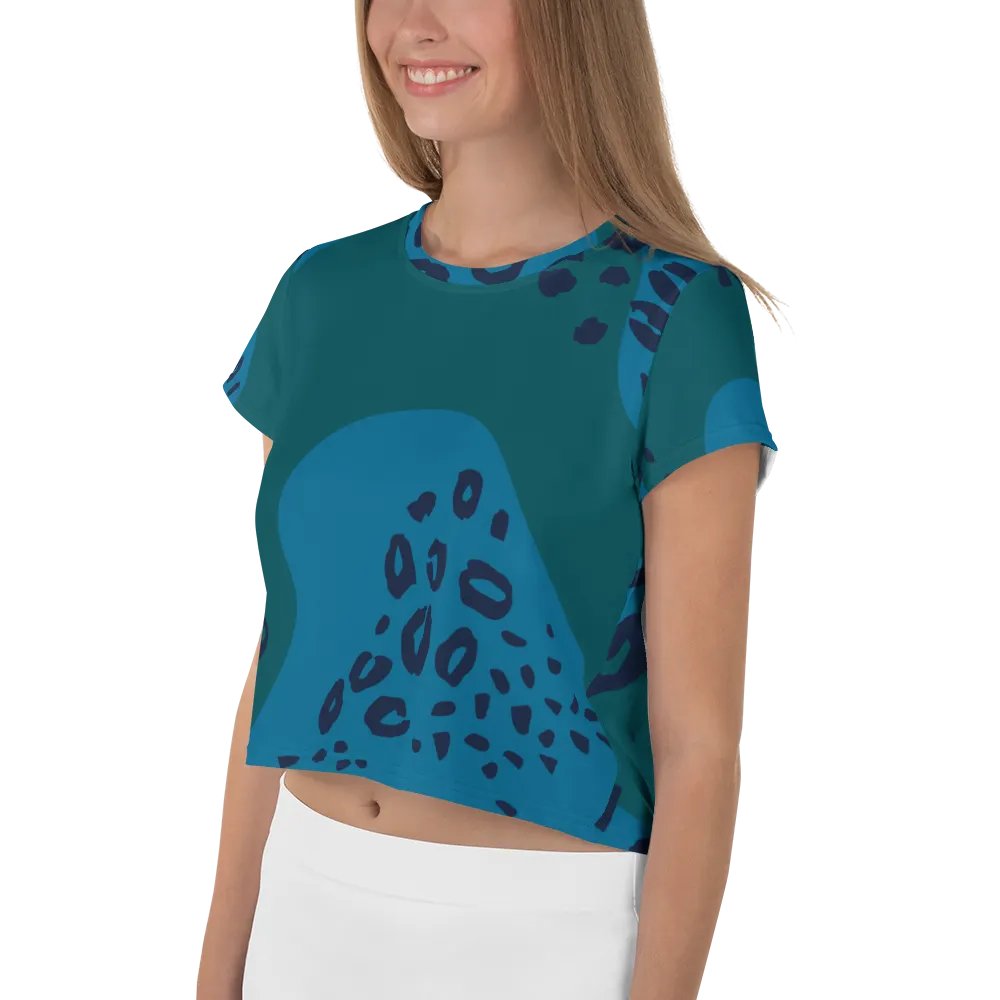 Teal Jungle Allure Crop Tee product image (3)