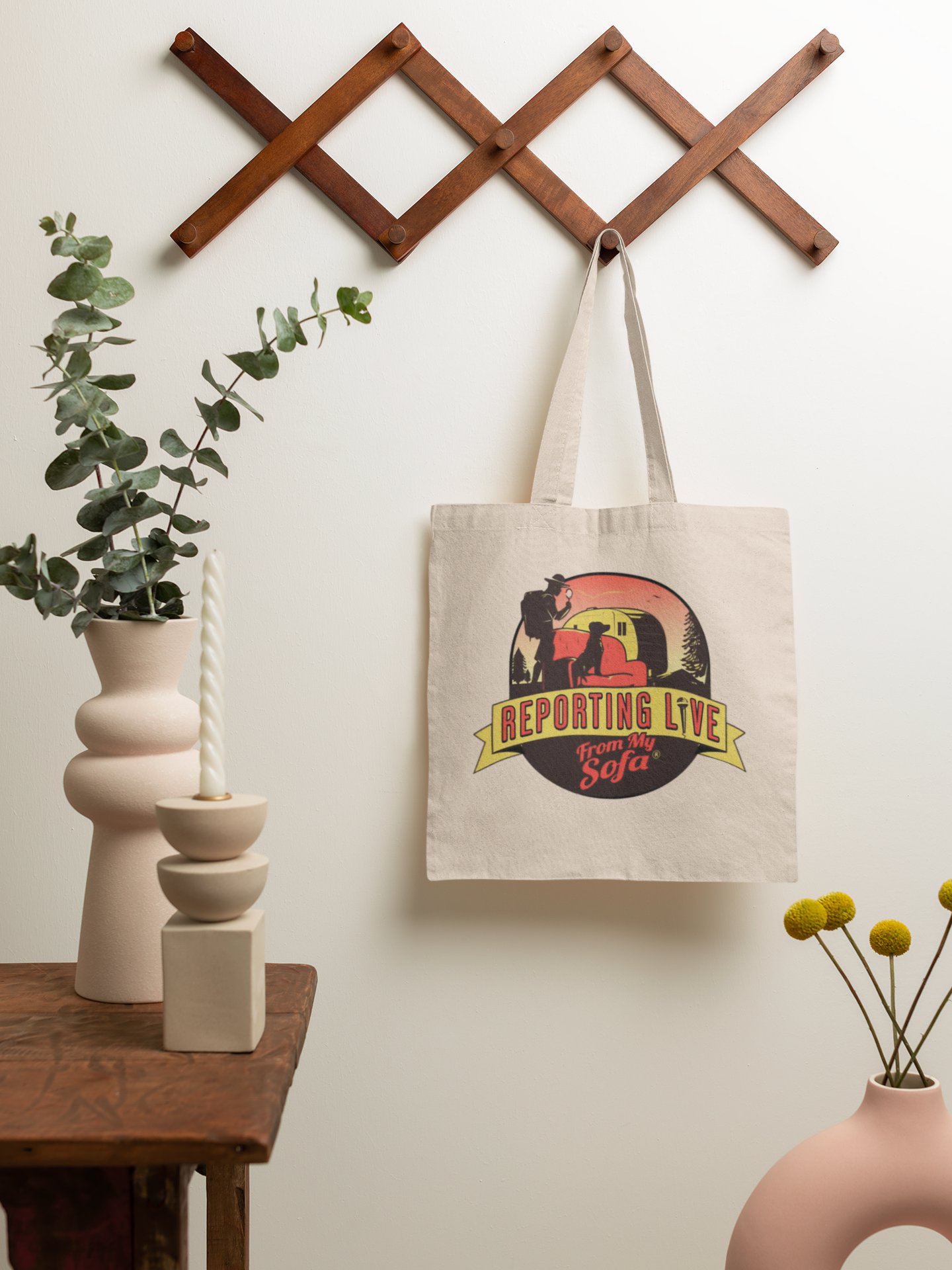 Reporting Live From My Sofa Official Logo Canvas Tote product image (8)