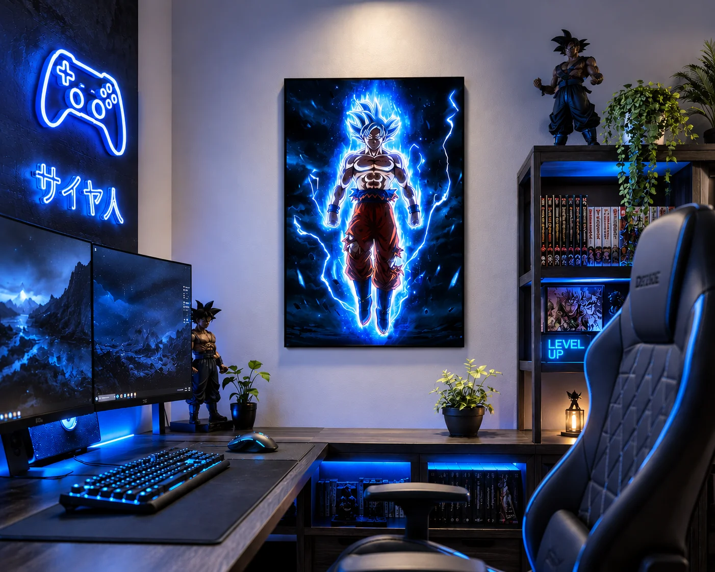 Goku Ultra Instinct Limit Breaker Blue Aura Anime Poster product image (1)
