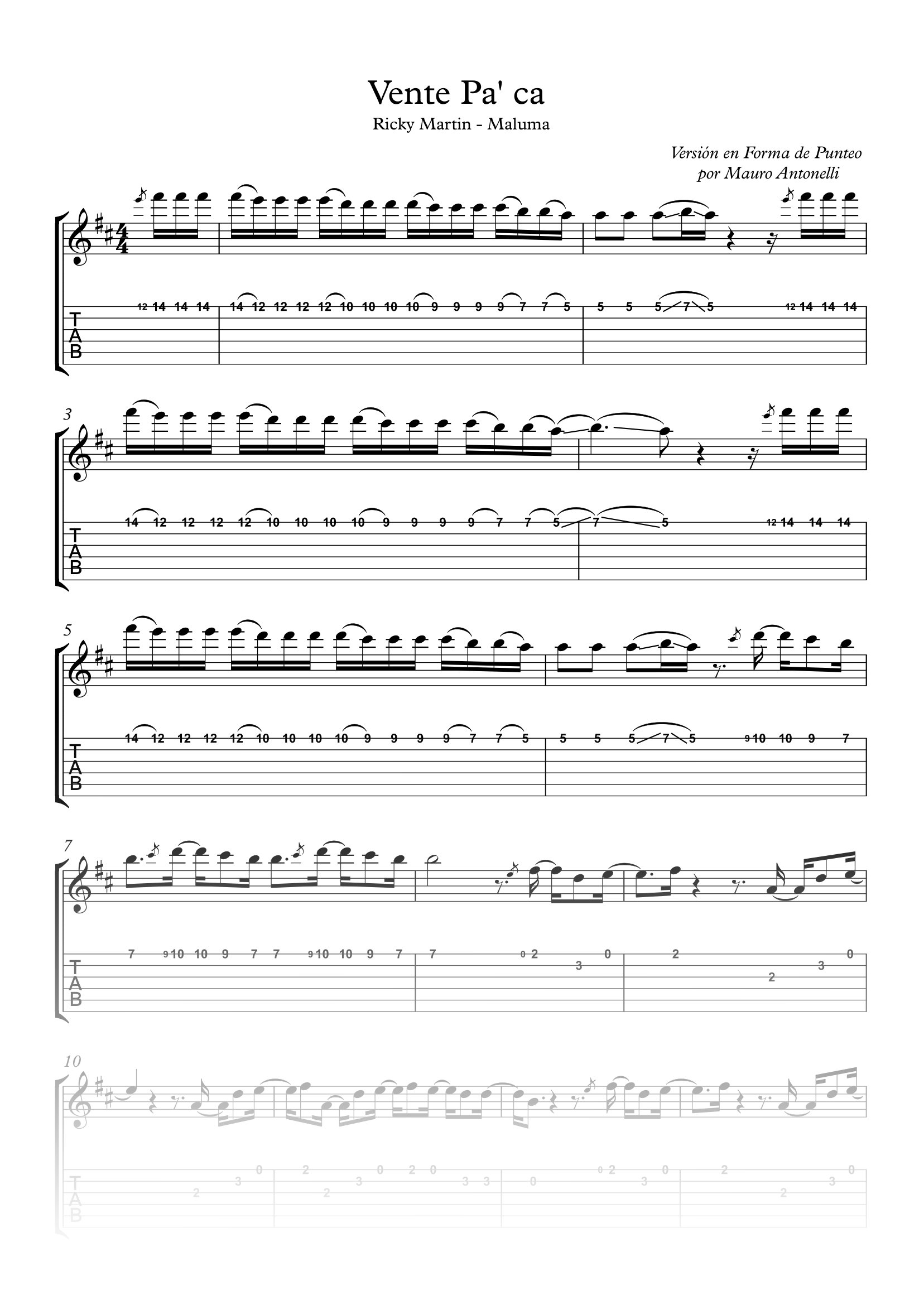 Vente pa' ca - Partitura + Tab + Pista product image (1)