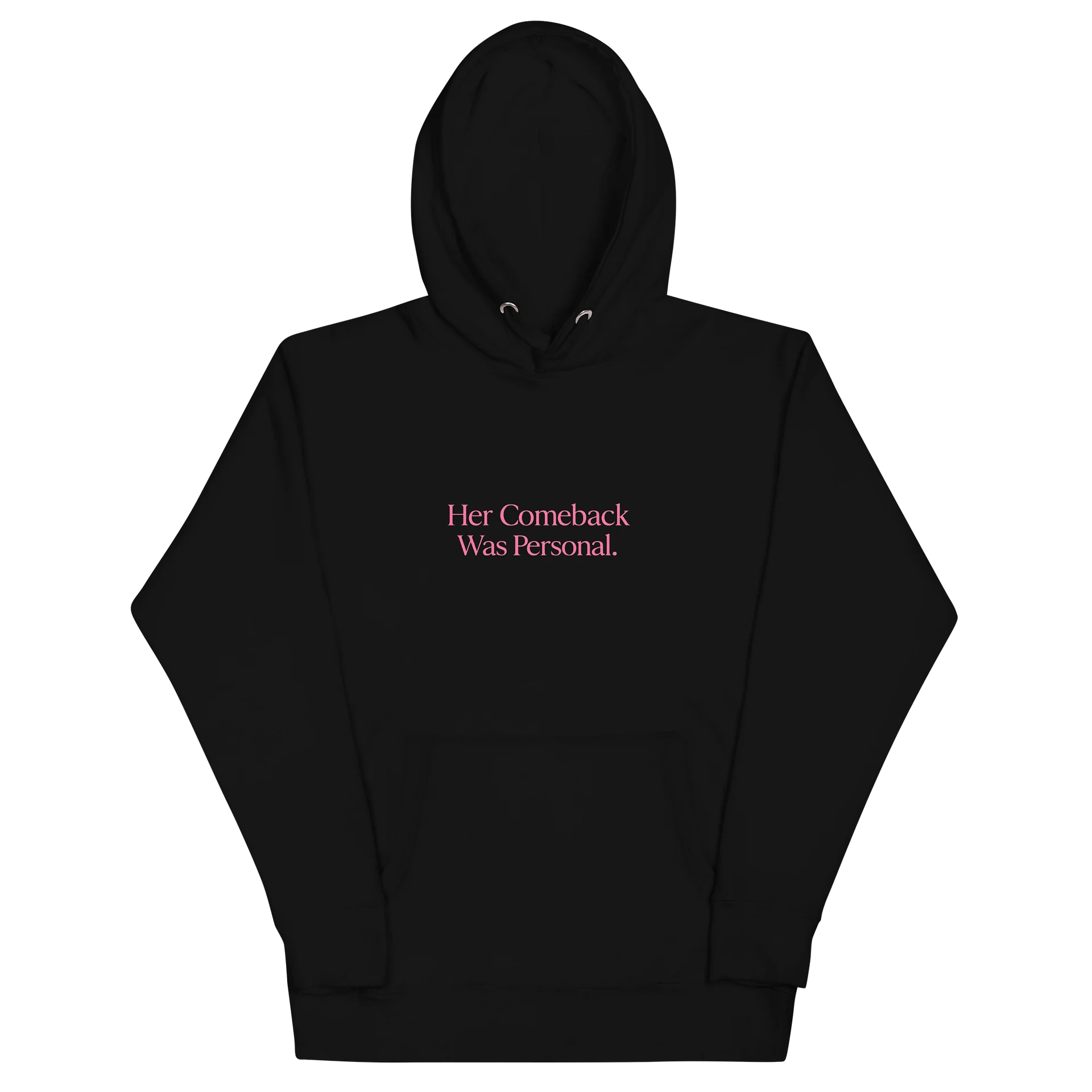 Title: Her Comeback Was Personal – White & Pink Statement Hoodie product image (4)