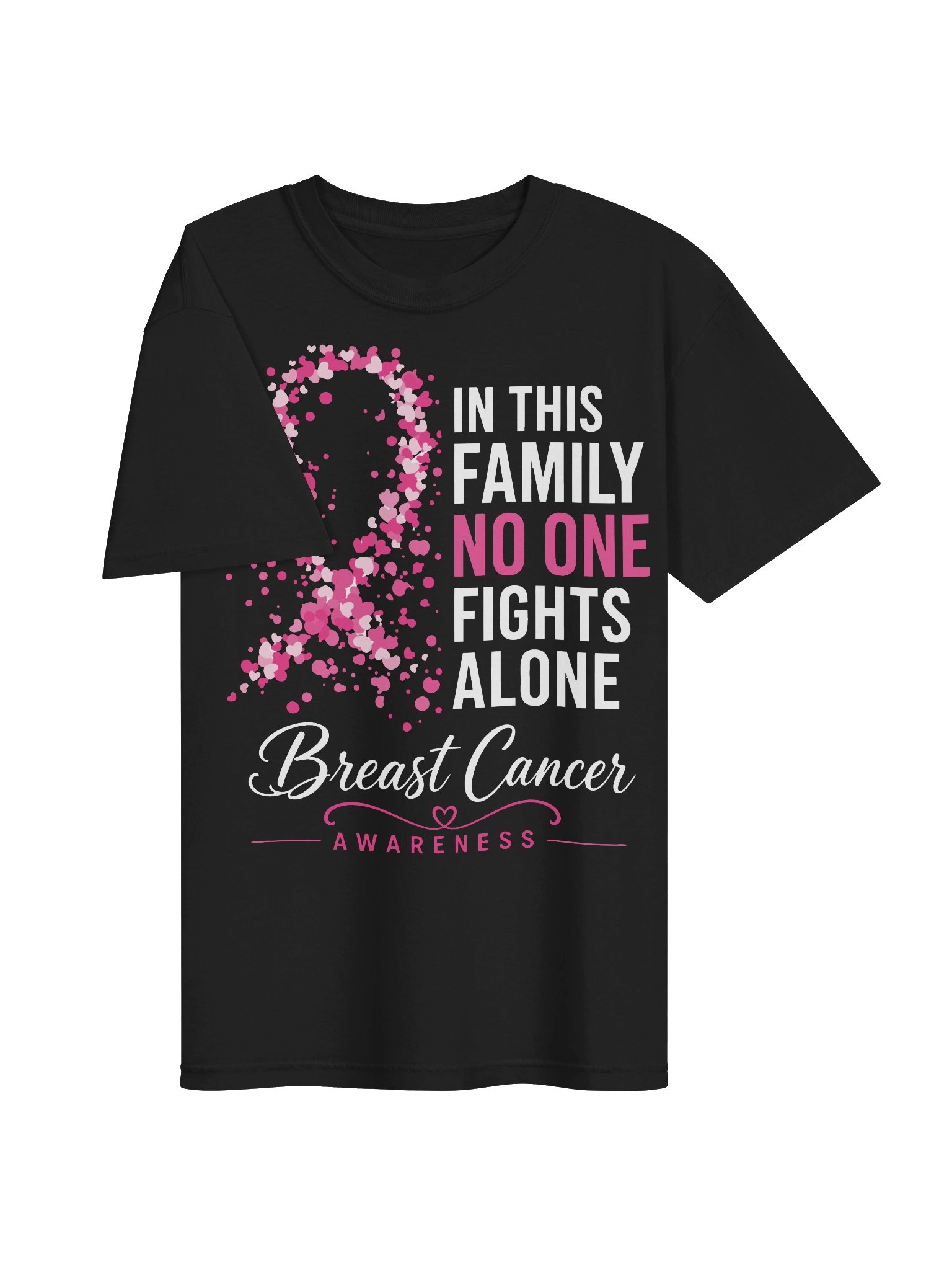 In This Family No One Fights Alone Breast Cancer Awareness Tee product image (21)