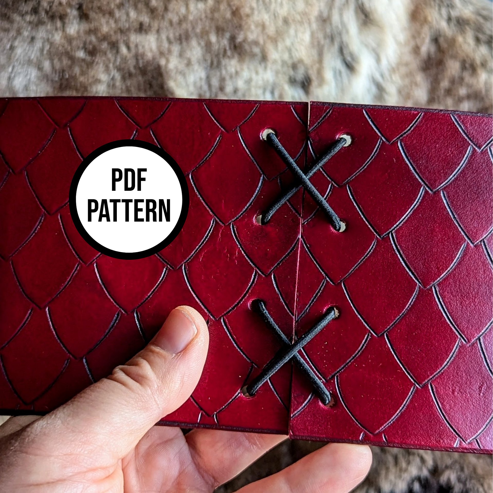 Leather Corset Belt with Dragons - PDF Pattern for Leatherwork product image (5)