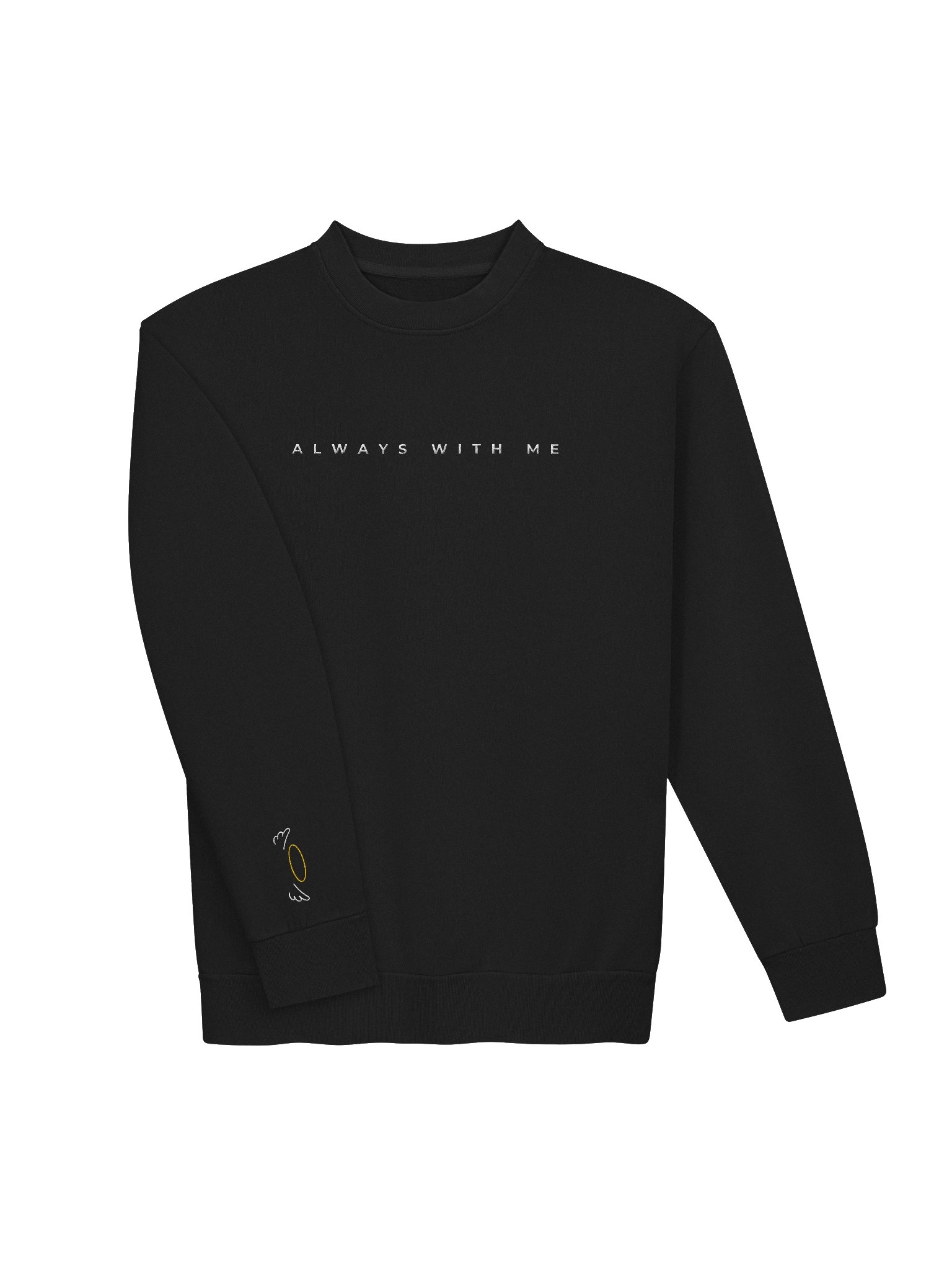 Embroidered 'Always With Me' Crewneck Sweatshirt w/ halo & wings product image (1)