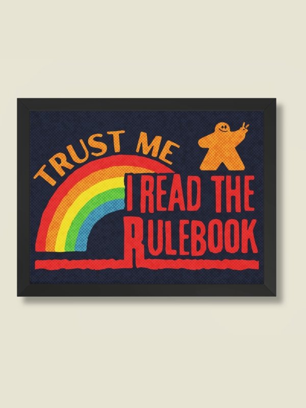 Rulebook Rainbow Board Game Poster - FRAMED product image (1)