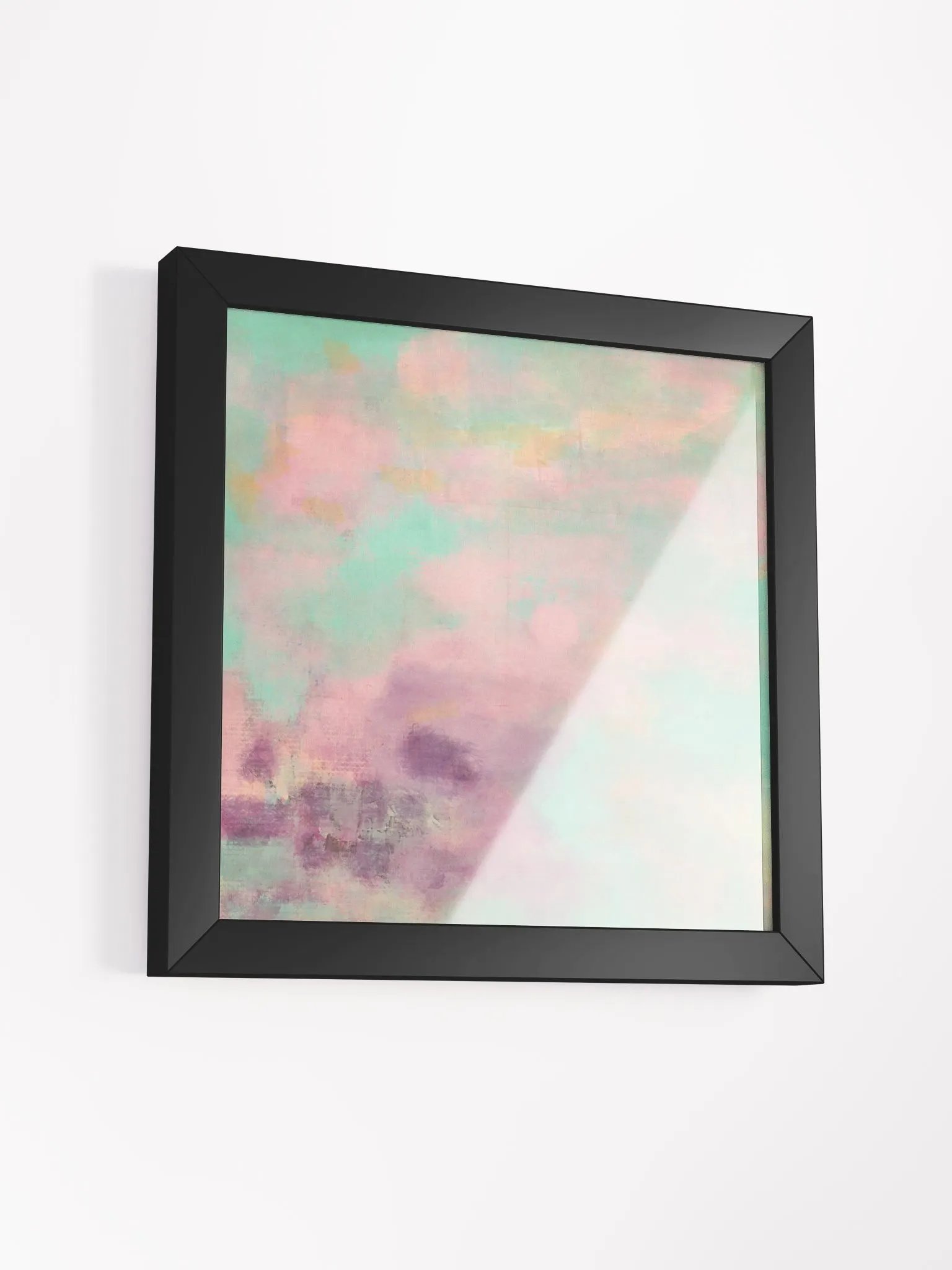 Modern abstract lilac, pale pink and teal green print product image (4)