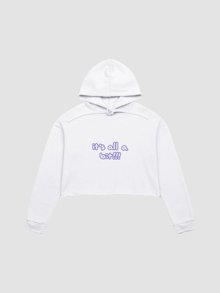 “It’s all a bit!!!” (lined design, #9081ED) fleece cropped hoodie product image (30)