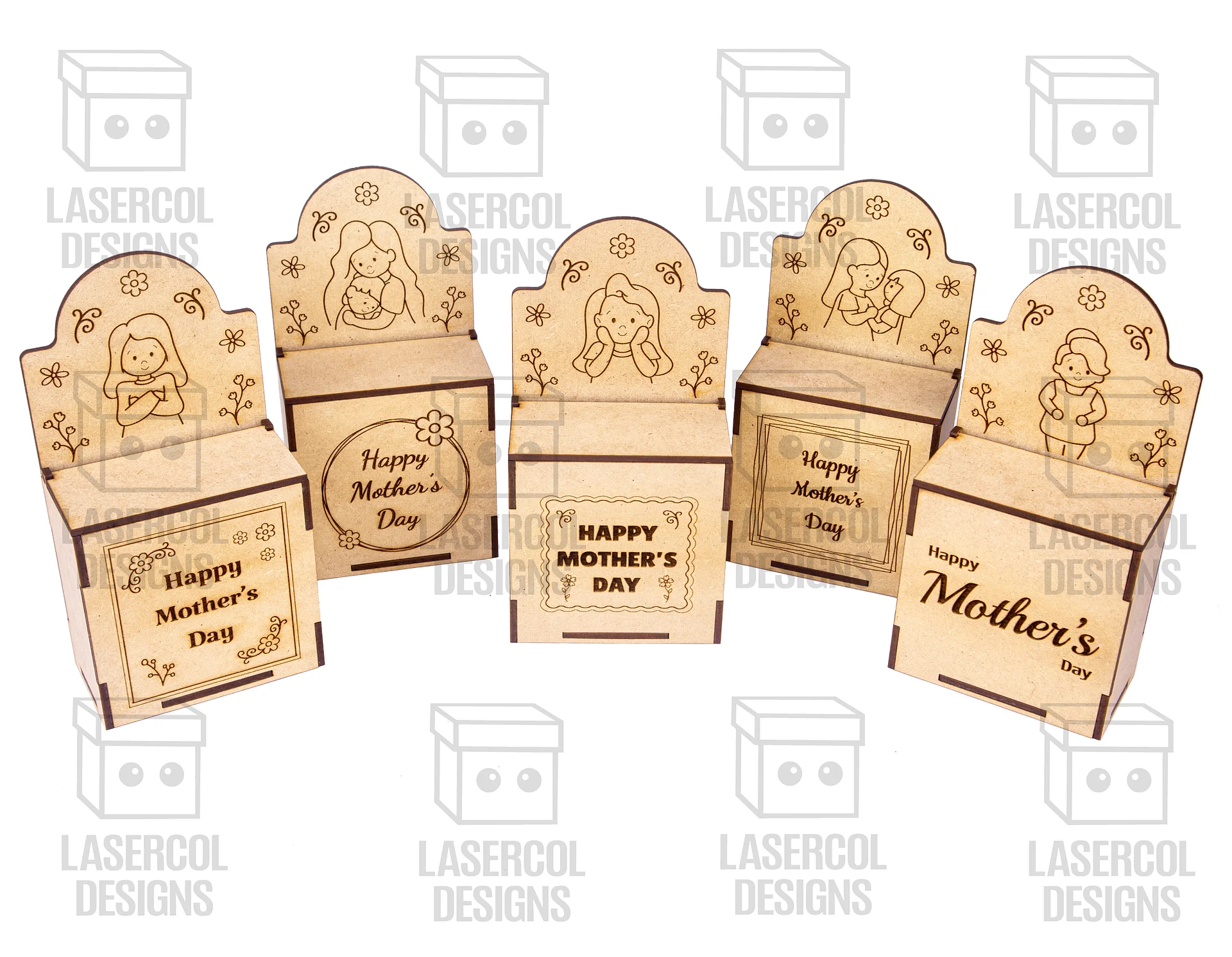 Mother's Day Gift Boxes (3 Sizes, 5 Styles) - Laser Cut Files product image (3)