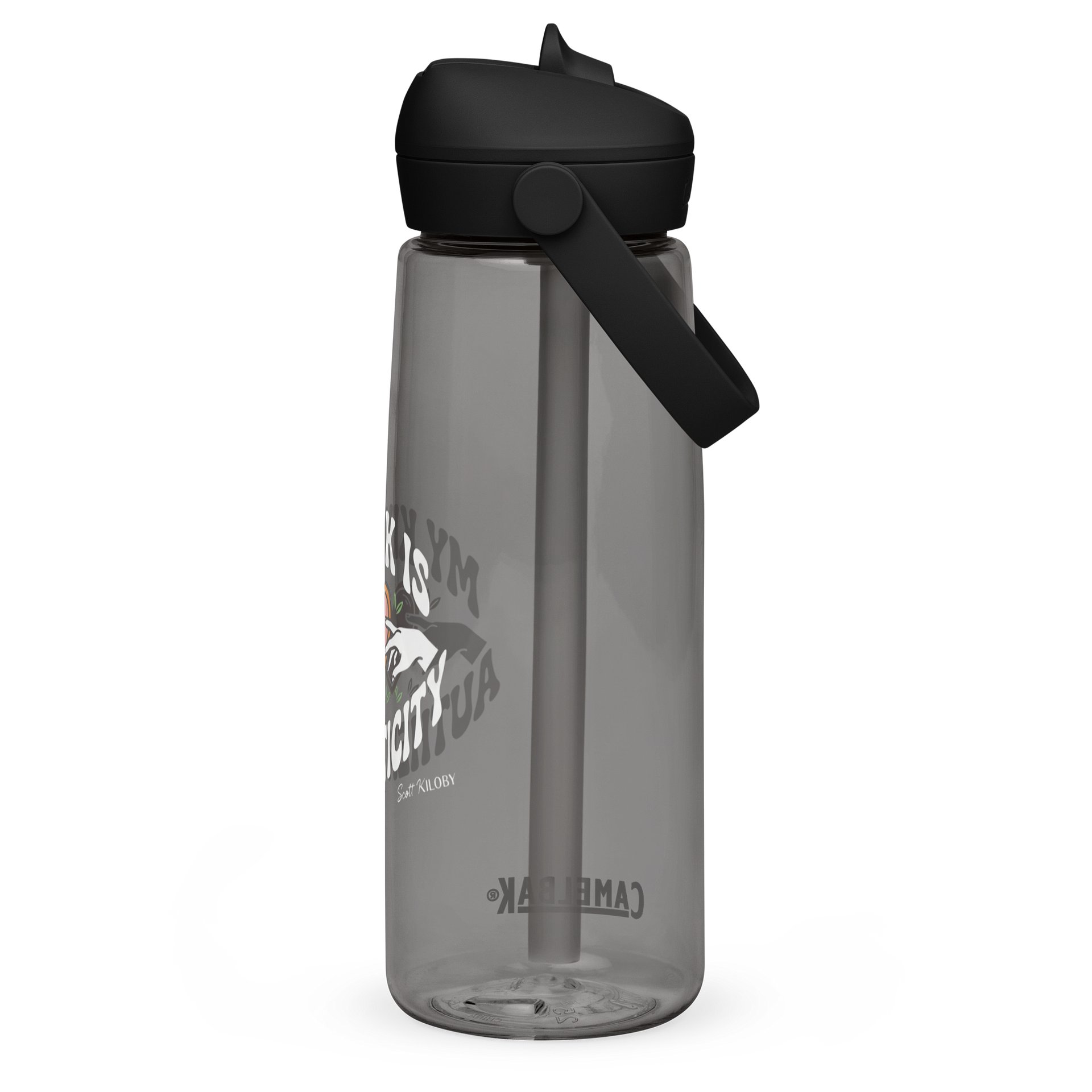 “My Kink Is Authenticity” Charcoal Flip Straw Water Bottle product image (2)