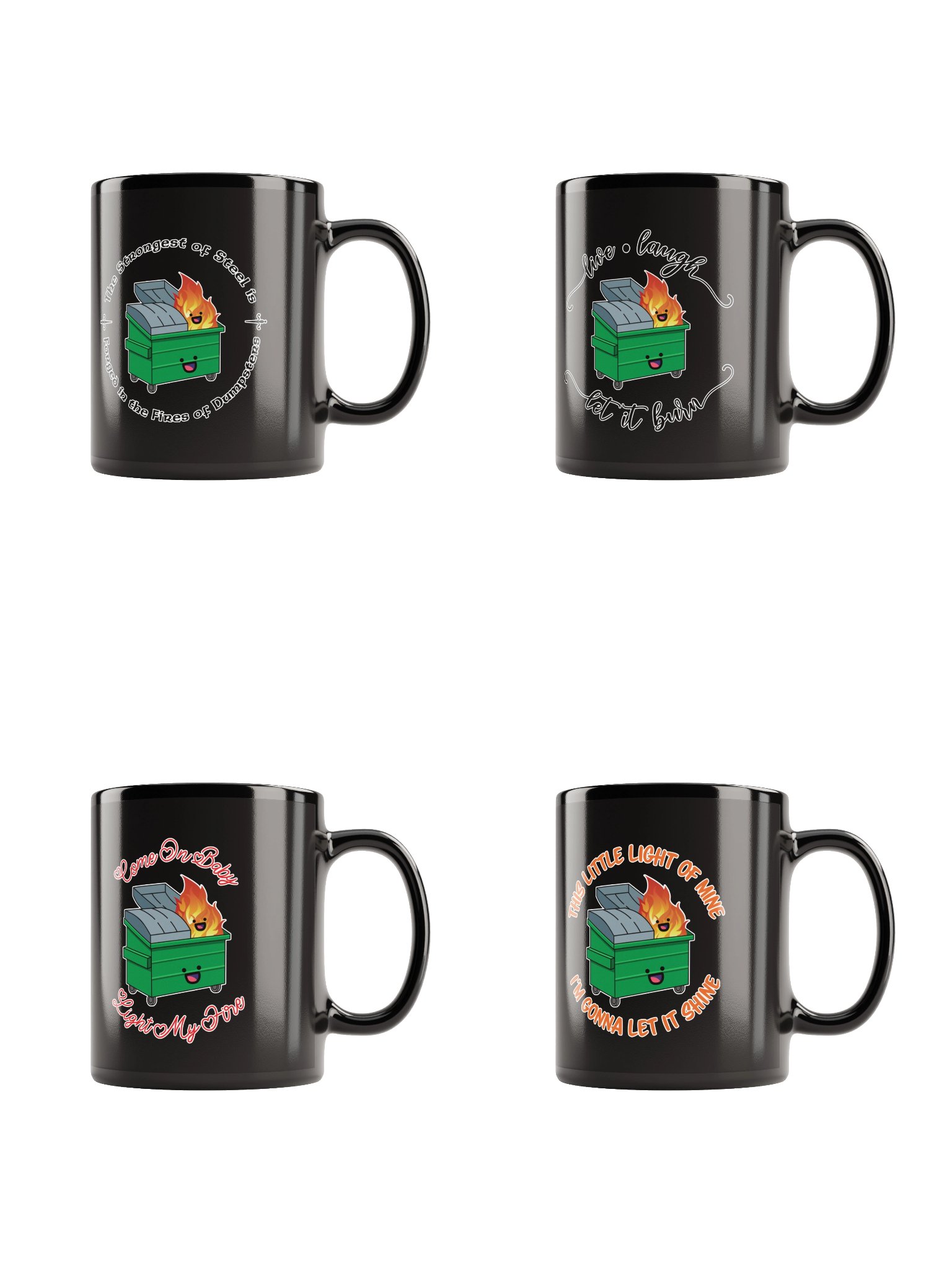 Dumpster Fire Glossy Black Mug Bundle product image (1)