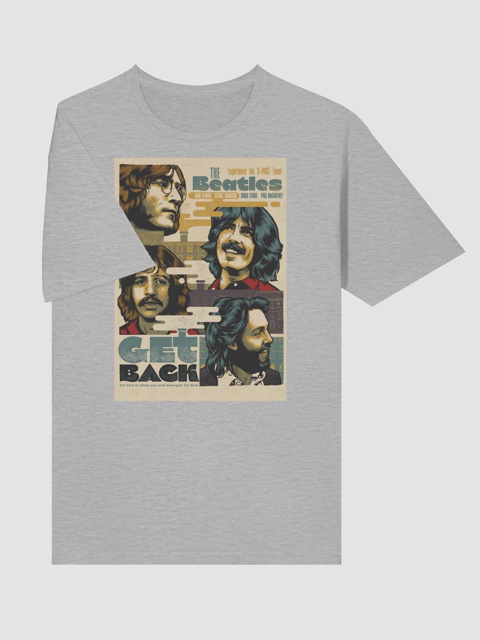 The Beatles Get Back T-Shirt | Vintage Illustrated Rock Band Graphic Tee | Classic Music Art Shirt product image (3)