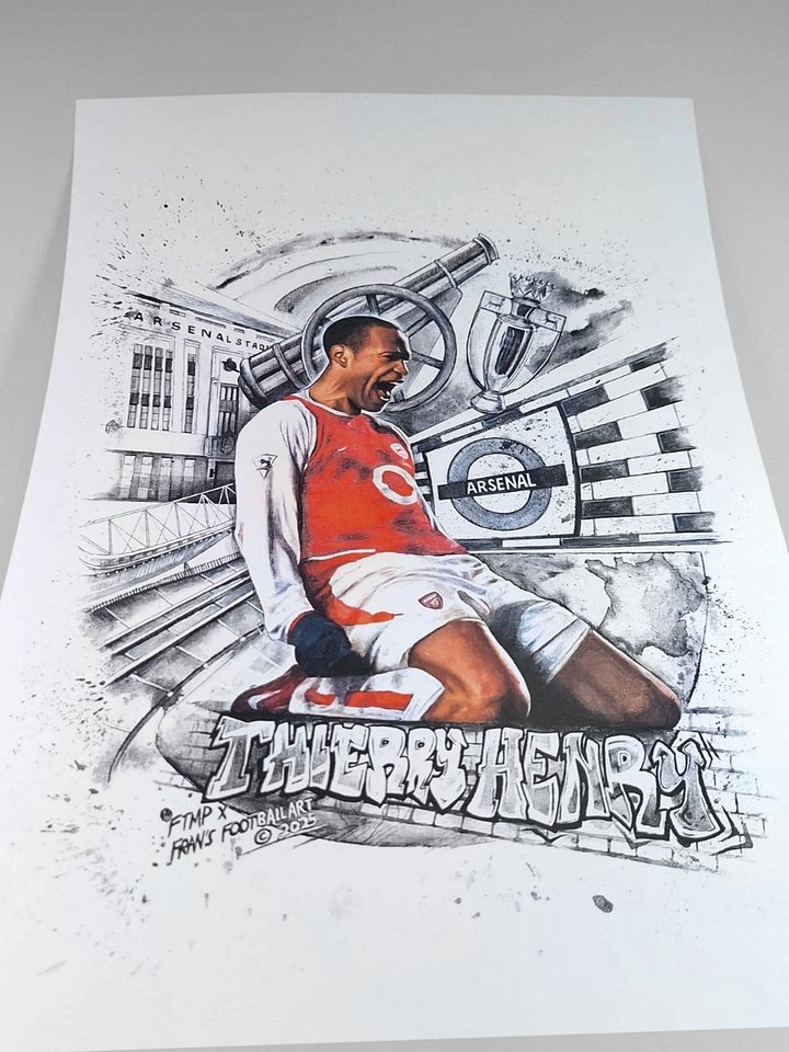 Thierry Henry Arsenal Art Print – Matte Museum-Quality Football Poster - 12th Man Exclusive (Price Exc. VAT & Shipping) product image (2)