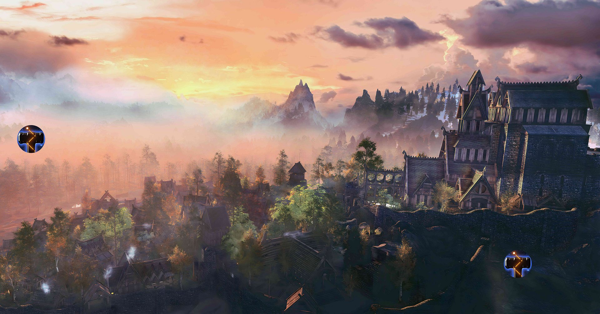 "Sunset Over Whiterun" Deskmat product image (1)