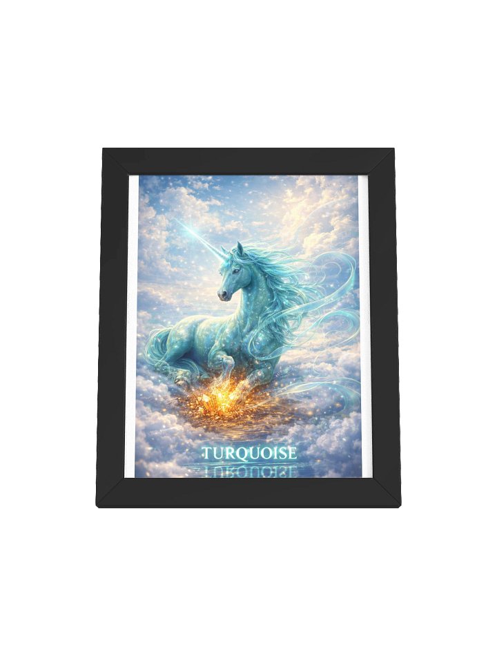 Turquoise Unicorn Framed Poster product image (97)