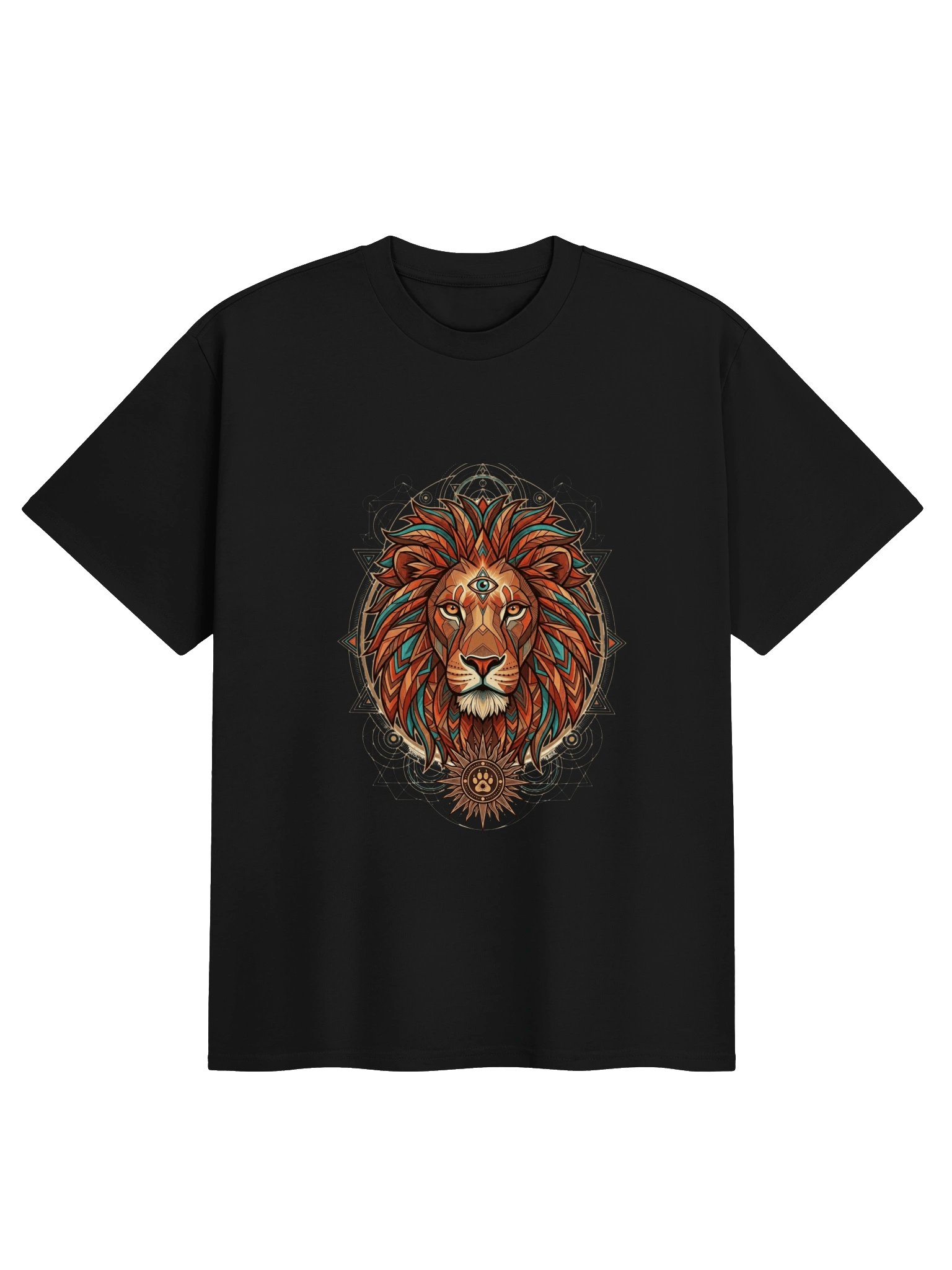 Mystic Third Eye Lion T-Shirt - Geometric Boho Mandala Lion product image (3)