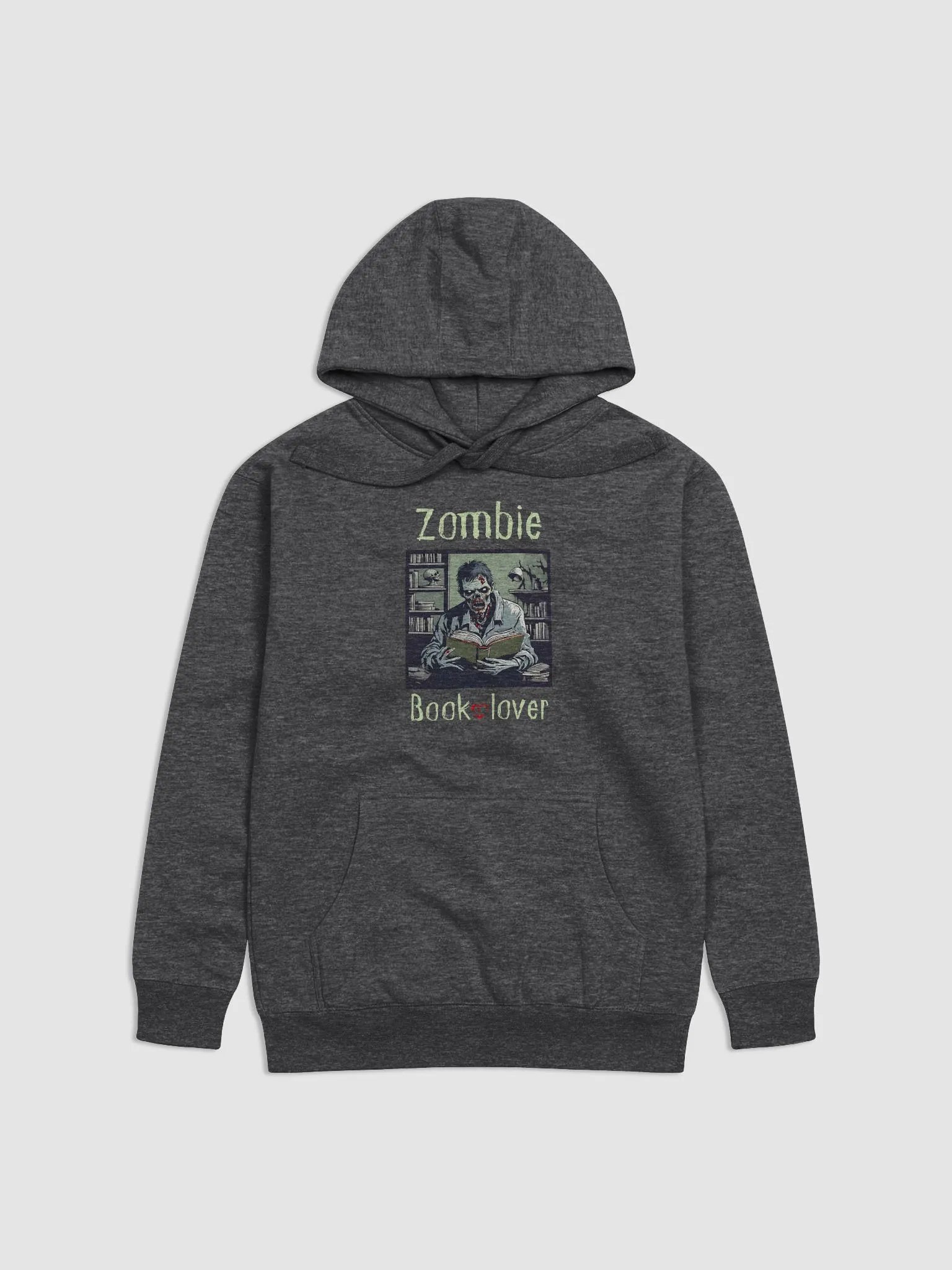 Zombie Book Lover Man - Grey Unisex Hoodie product image (1)