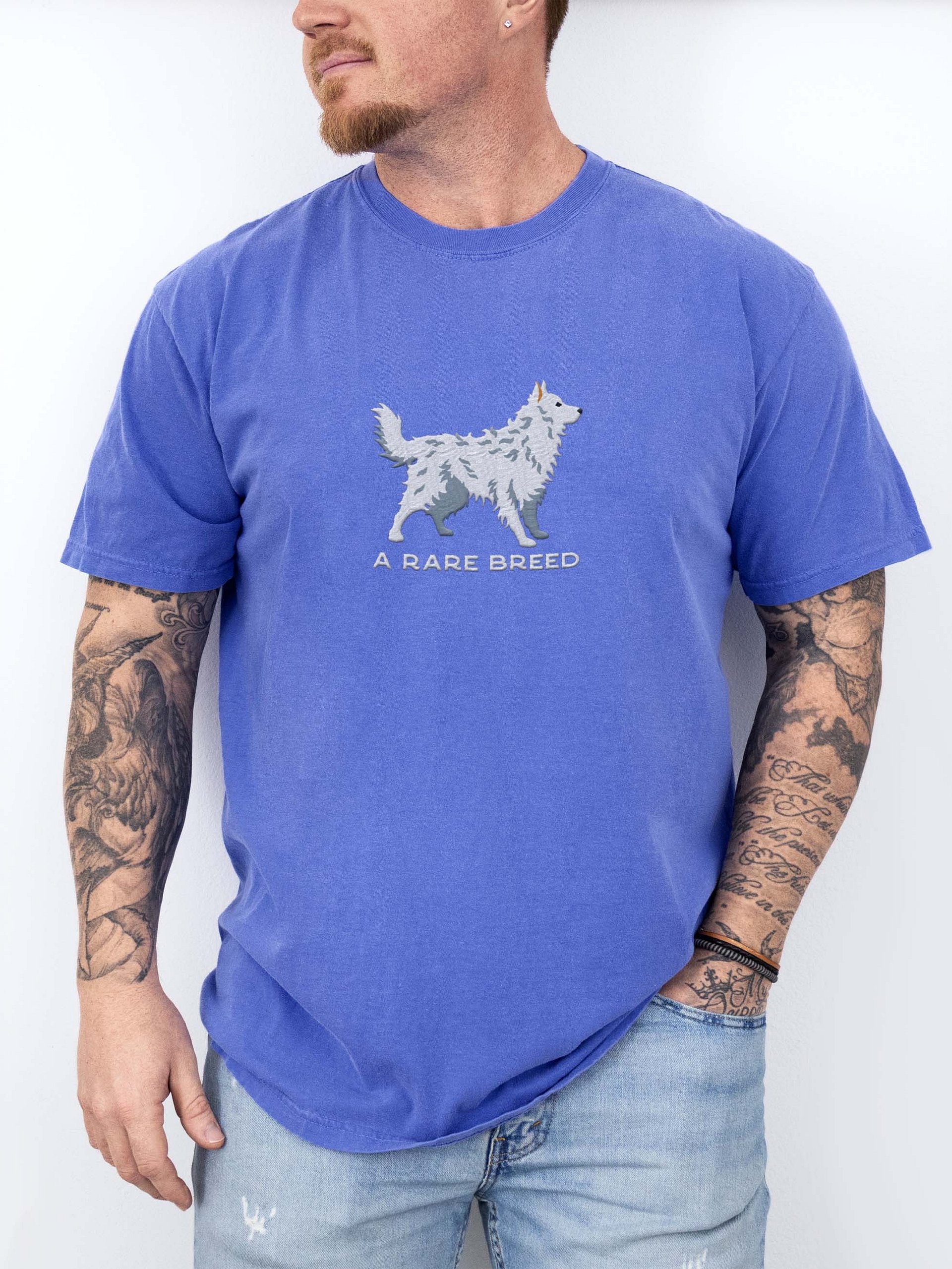 A Rare Breed T-Shirt(Embroidered) of a Hungarian Mudi(White) product image (2)
