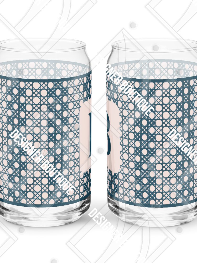 Le Rose Blue Monogram B Can-Shaped Glass product image (7)
