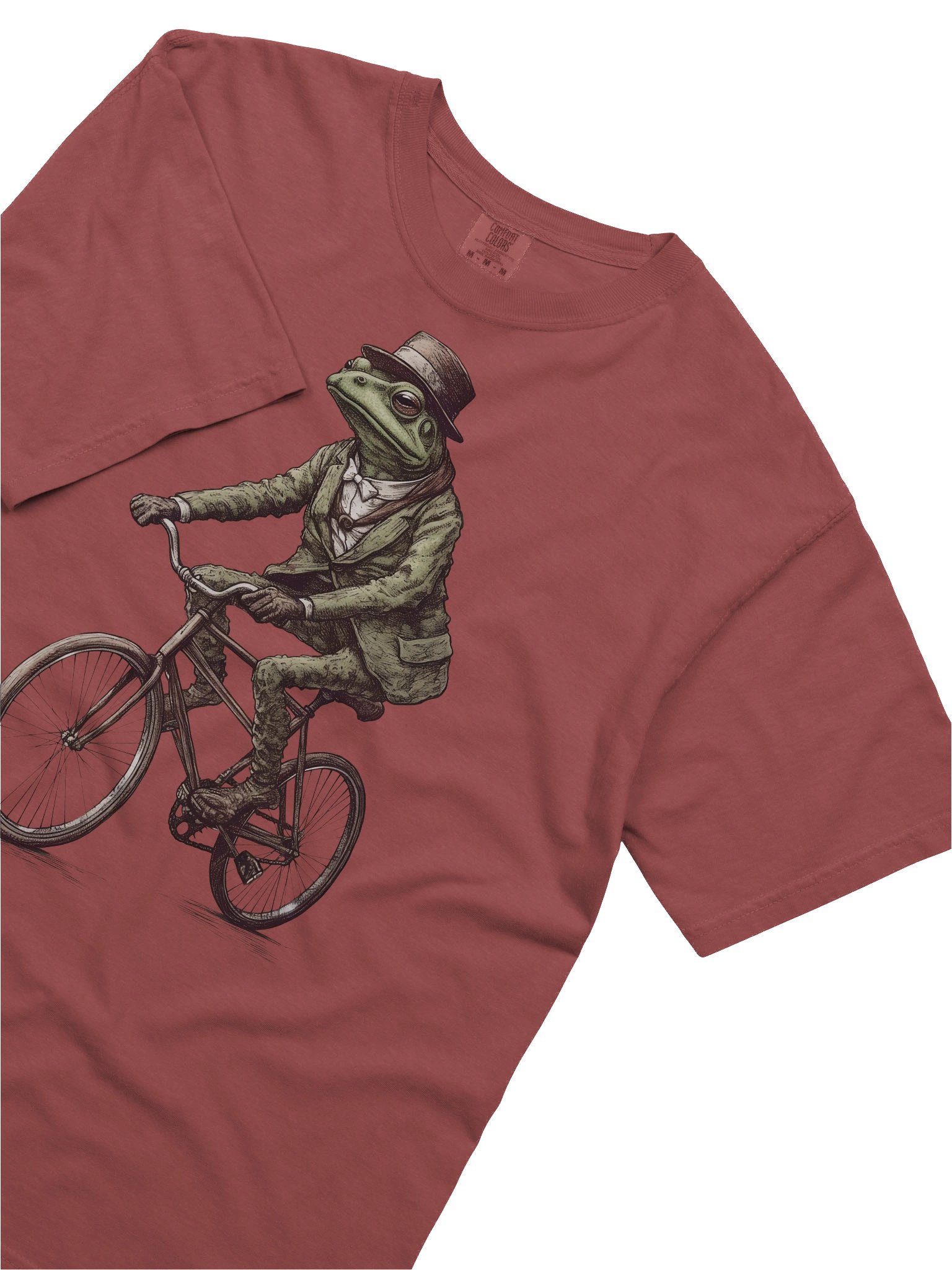 Frog Riding Bicycle Shirt – Vintage Dapper Animal Graphic Tee product image (22)