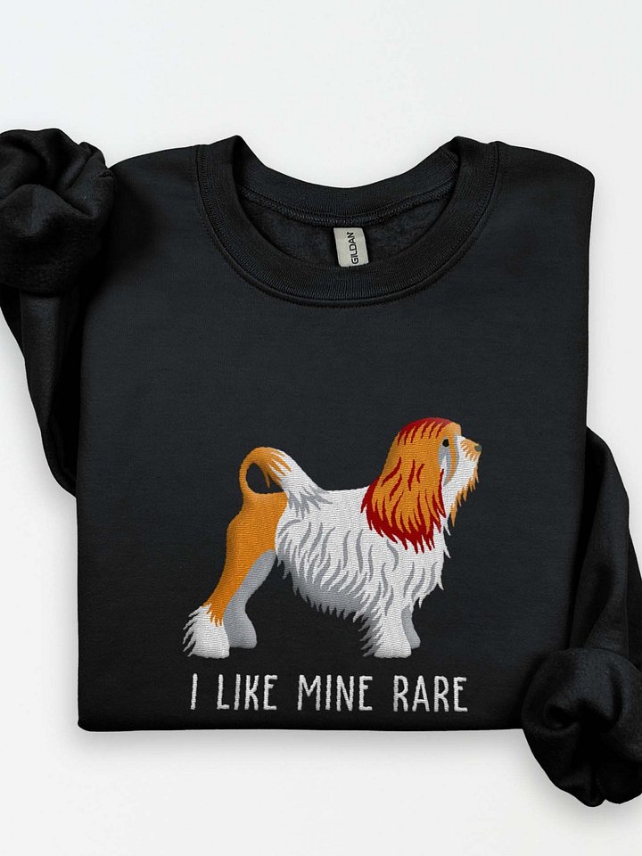 I Like Mine Rare Sweatshirt (Embroidered) of a Löwchen(Brown & White) product image (1)