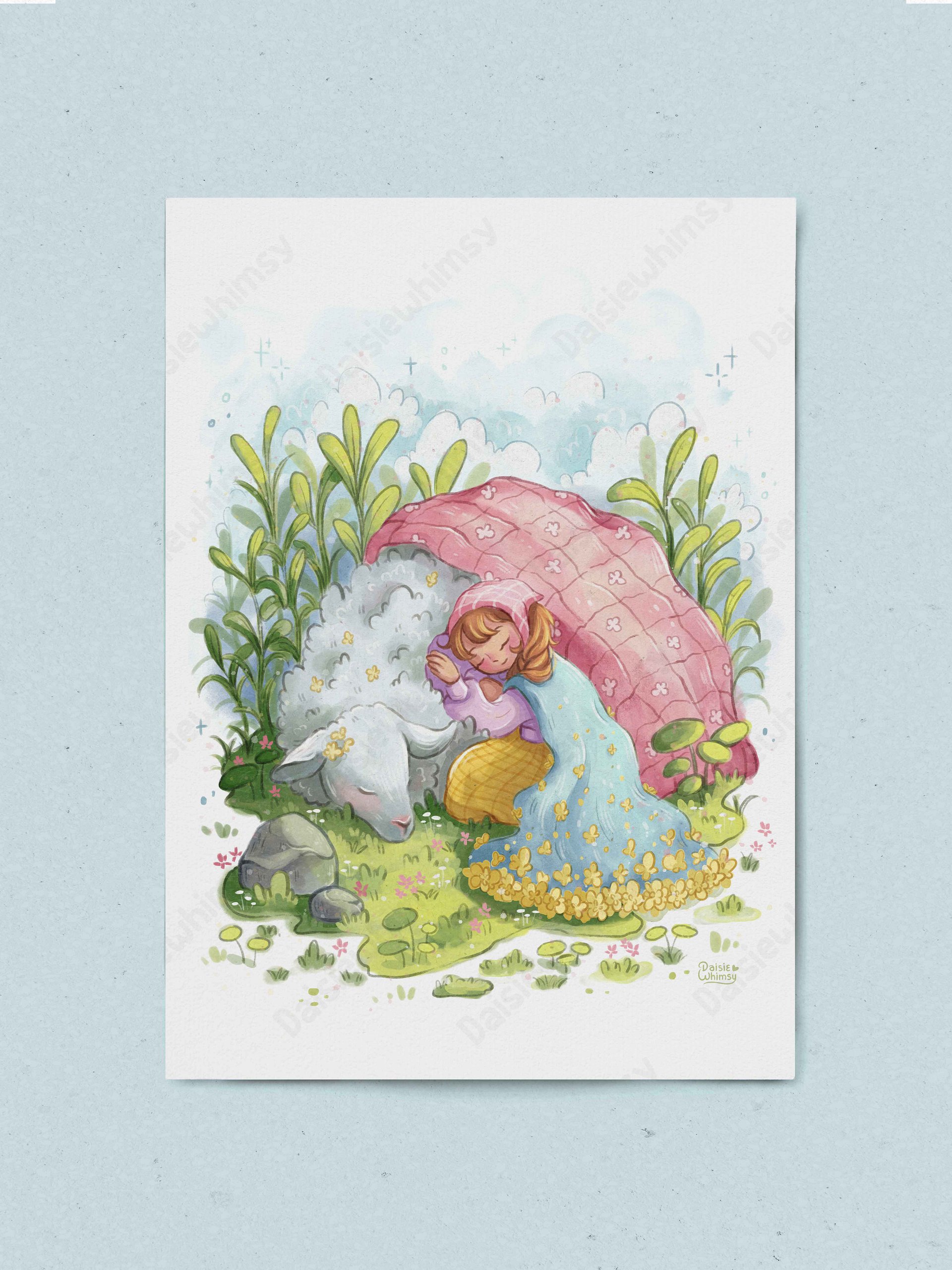Sleepy Sheep - Print (two sizes) product image (3)