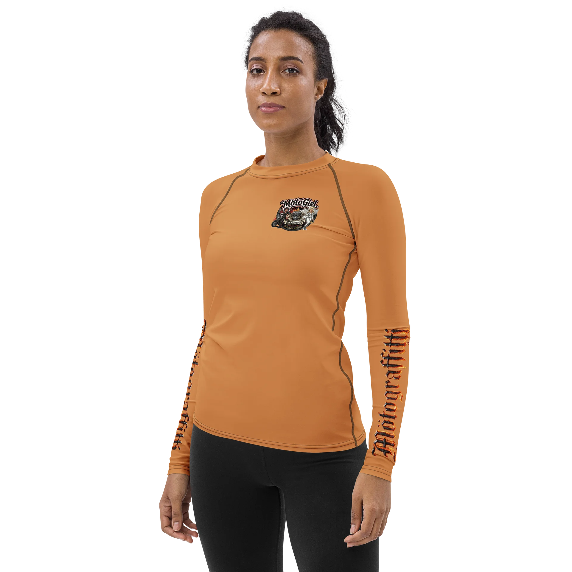 Women's MötoGraffitti Ride to Remember "Rash Guard"Tee Safety Orange product image (3)