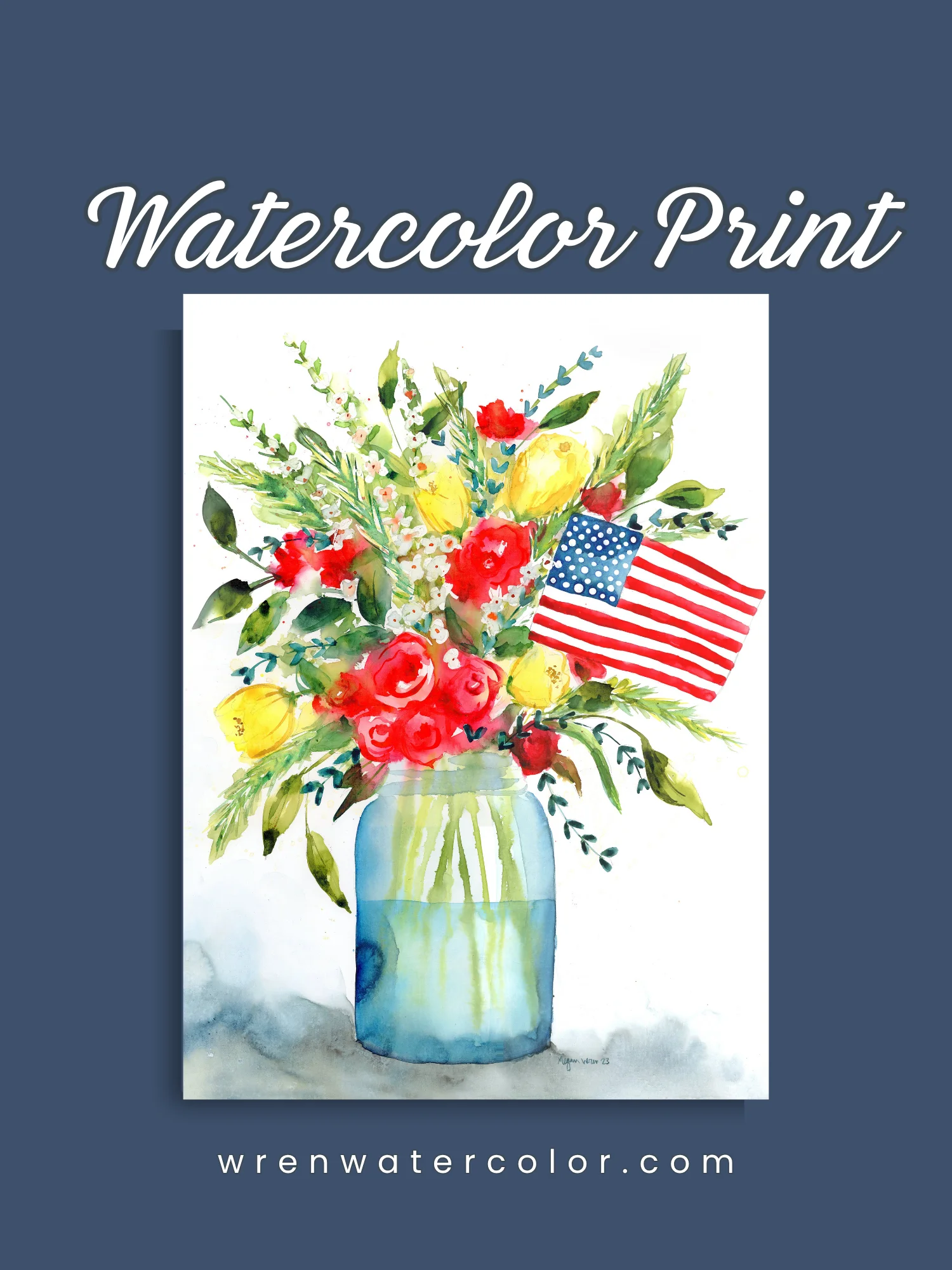 Floral Watercolor Print - Red, White & Bloom product image (1)