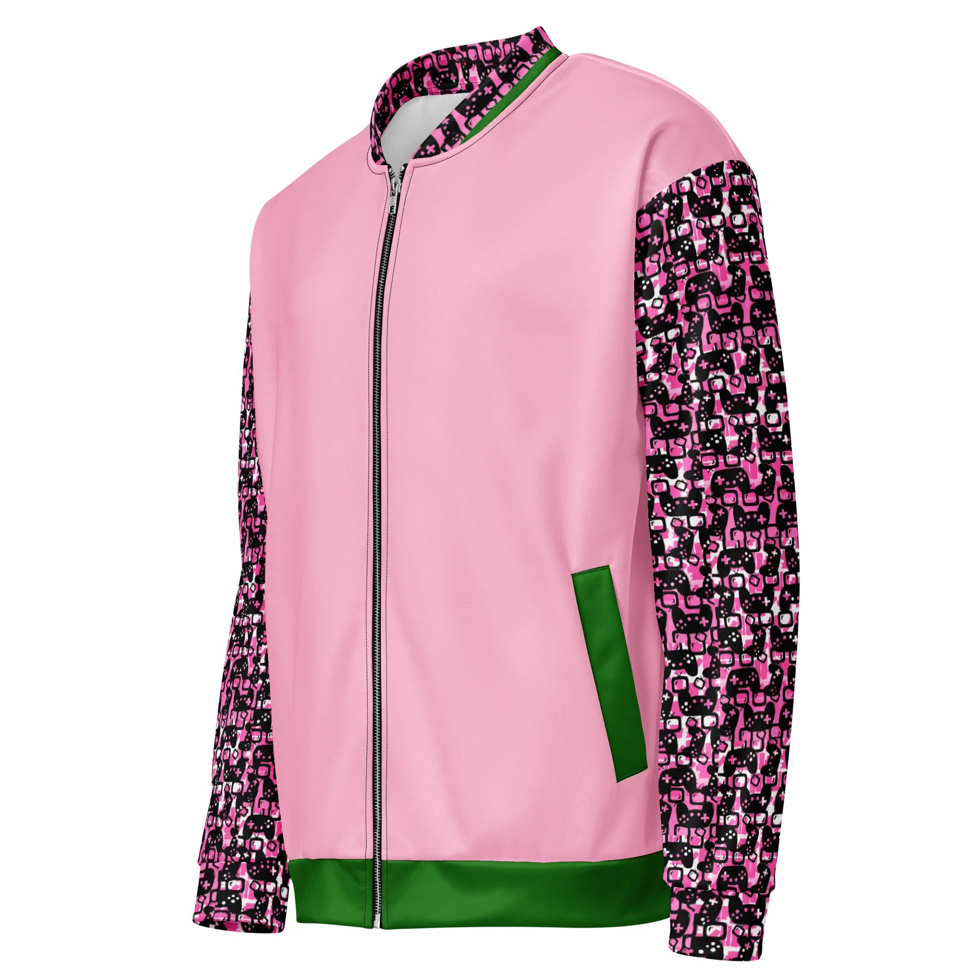 Experience Stories Unisex Bomber Jacket (Pink, Green, and Black) product image (3)