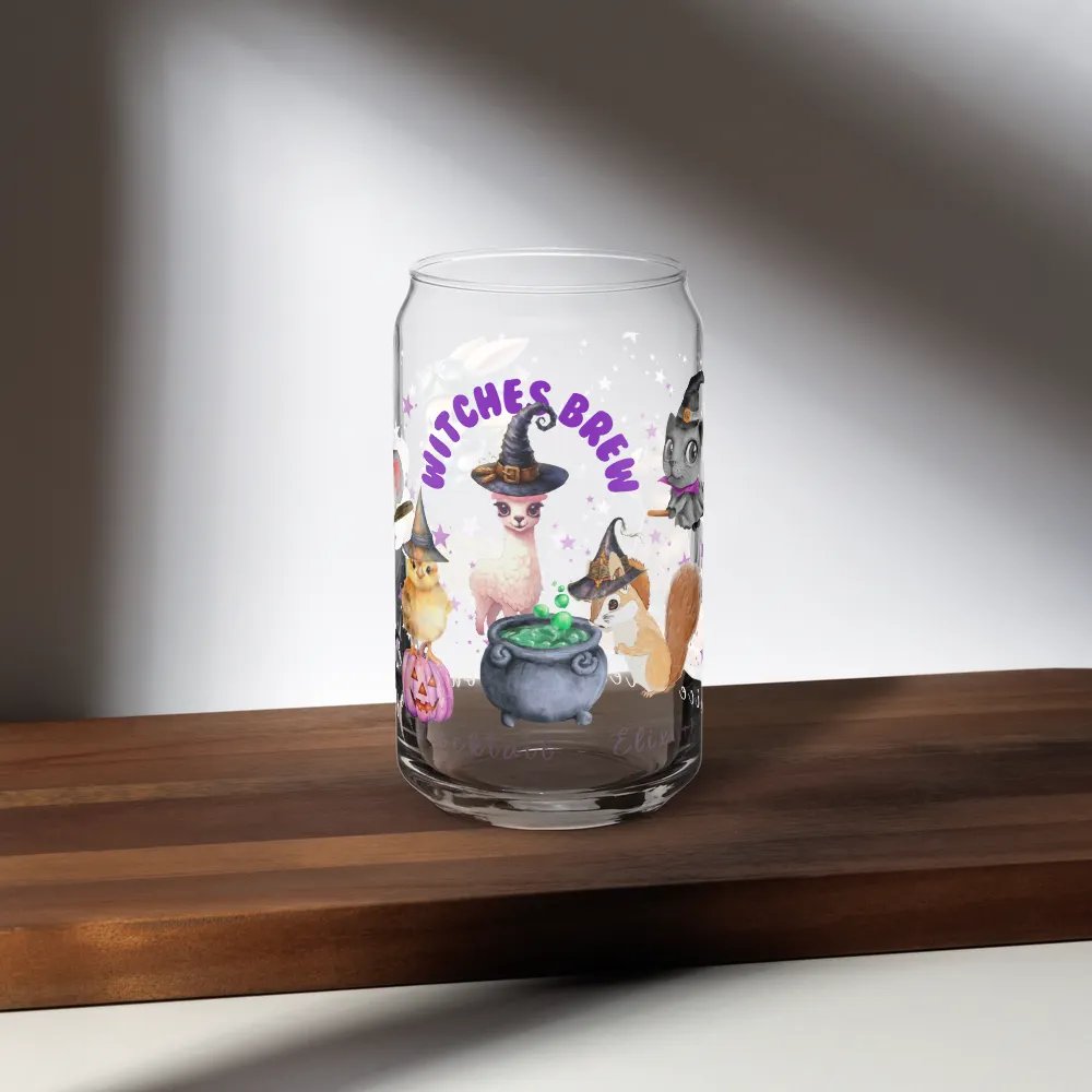 Witches Brew Coven: The Enchanted Gathering Glass Can Tumbler | 16oz | Optional Bamboo Lid & Straw product image (9)