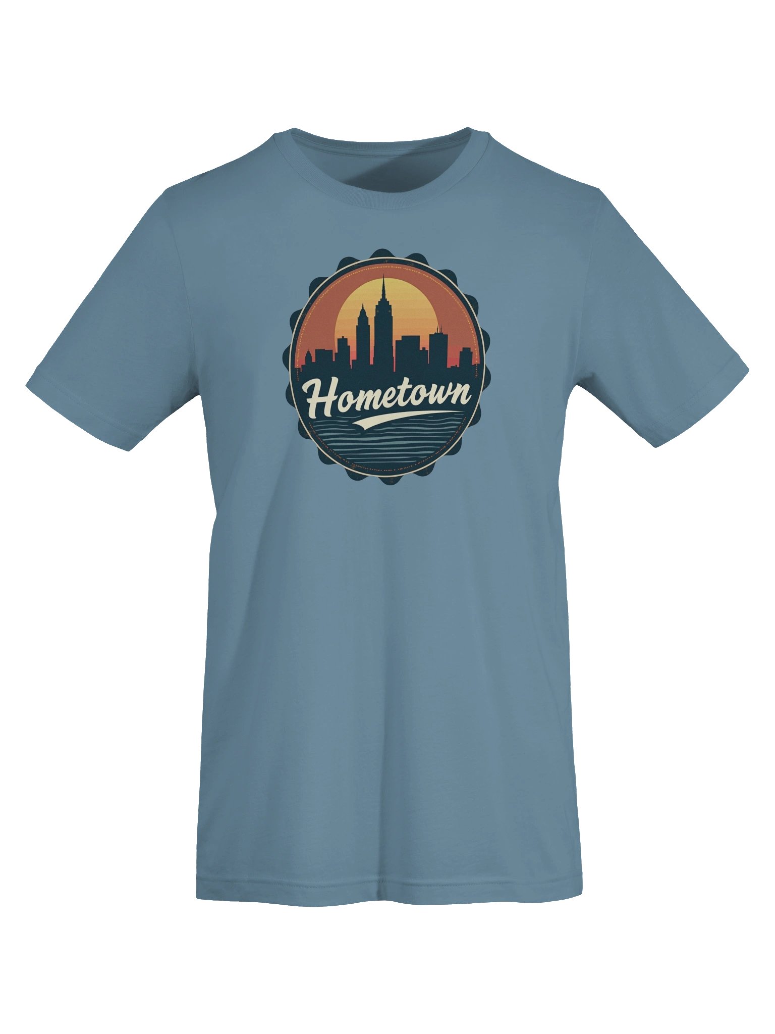 Hometown Vintage City Skyline T-Shirt - Retro Urban Cityscape Tee - Bella Canvas 3001 Unisex Shirt product image (4)