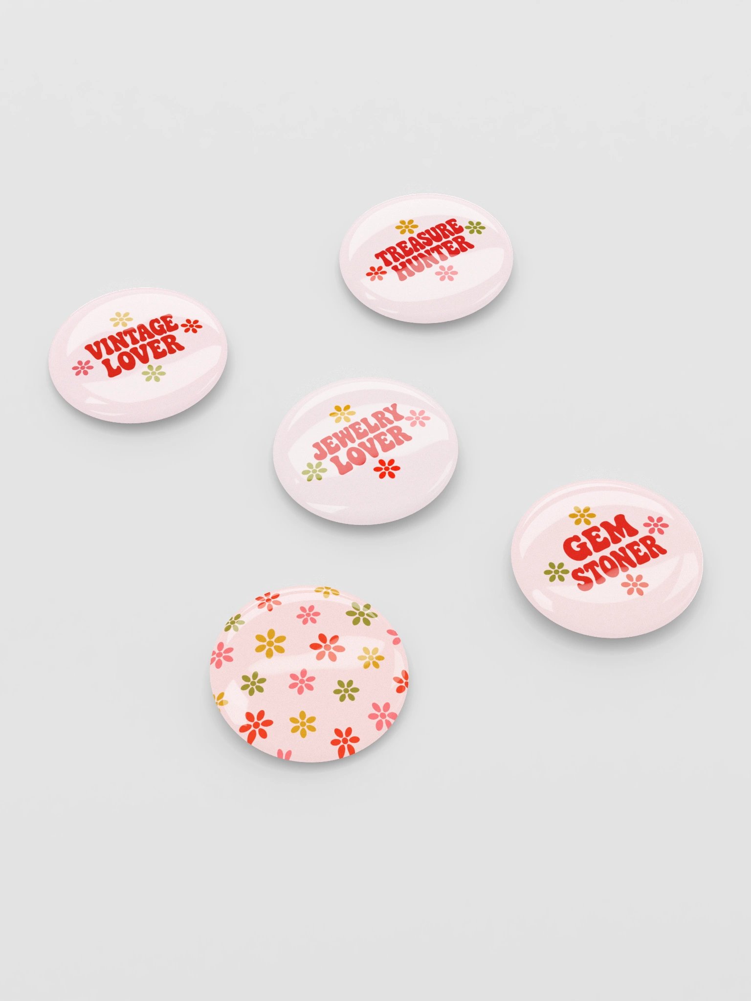 Jewelry & Vintage Lover Button Pins | Set of 5 product image (2)