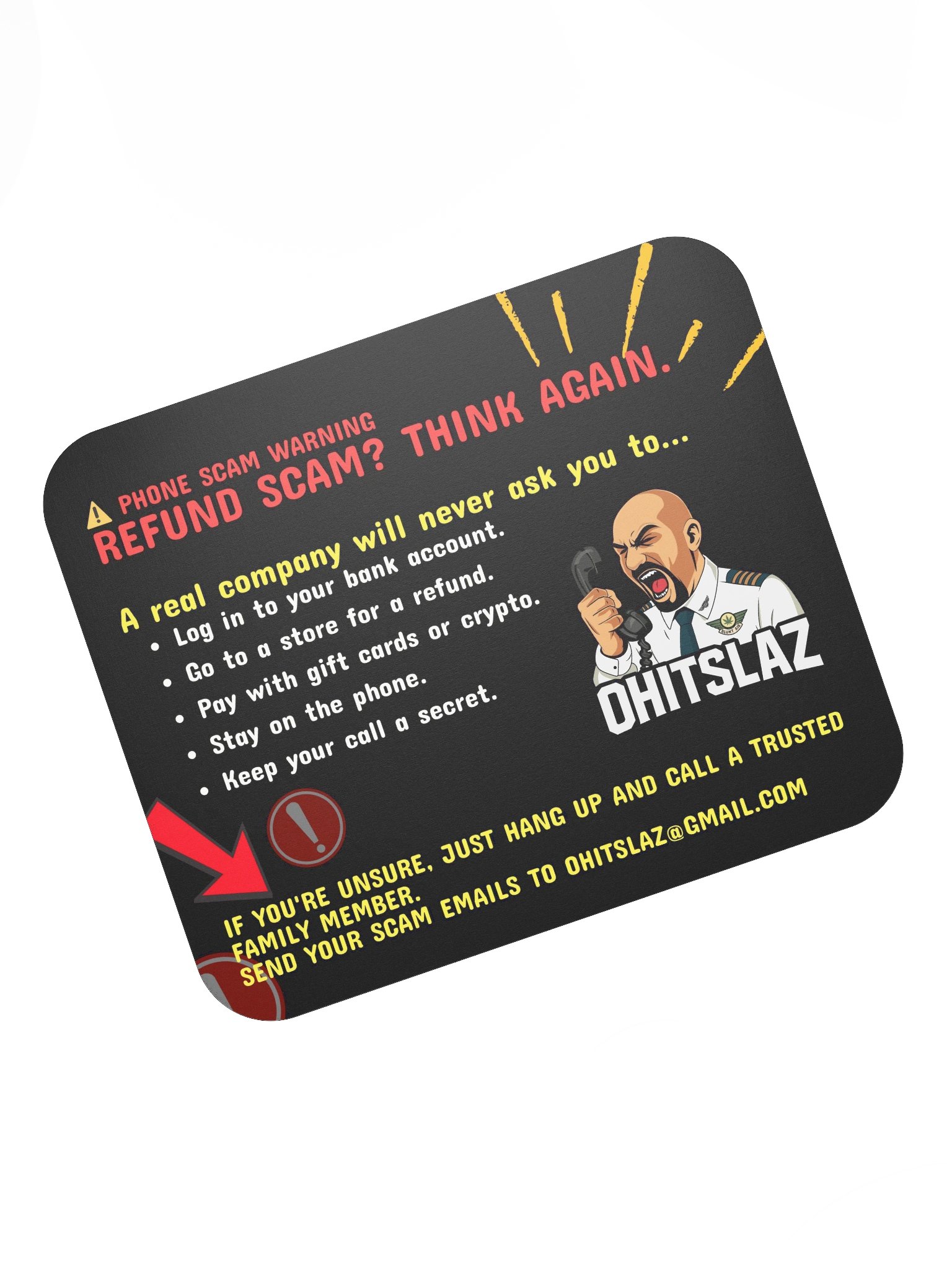 Refund Scam Reminder Mouse Pad product image (7)