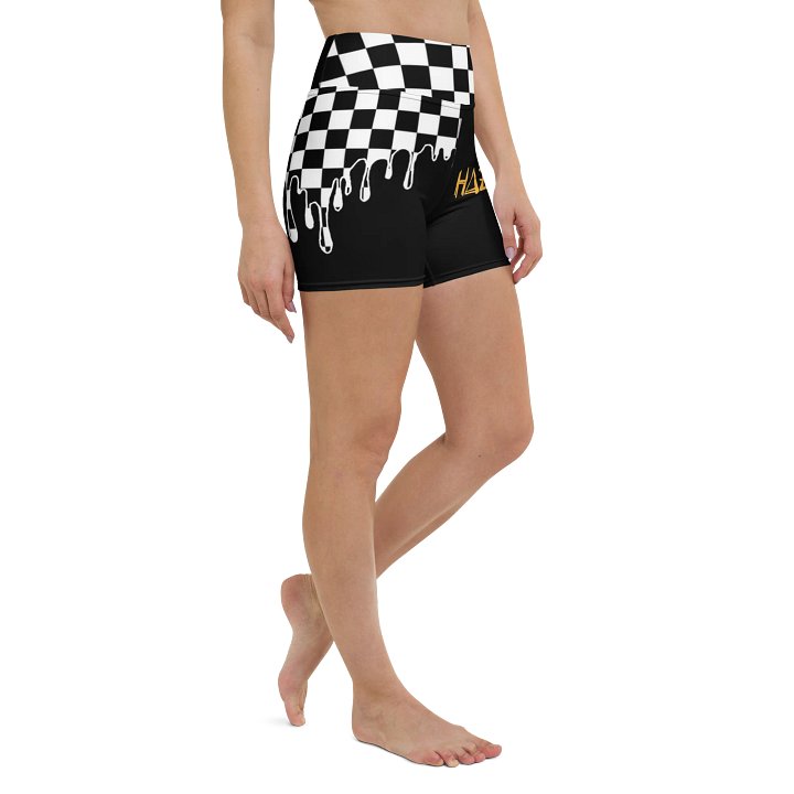 HAZ3YLAX Drip Checkered Yoga Shorts product image (1)