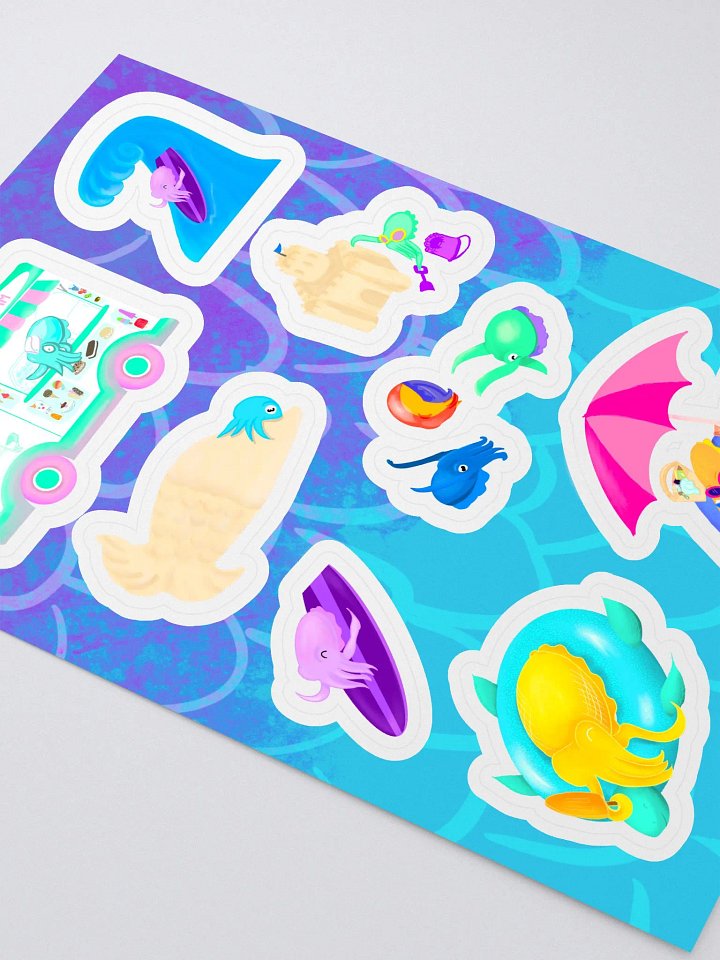 Summer Cuttlefish Doodles Sticker Sheet product image (2)