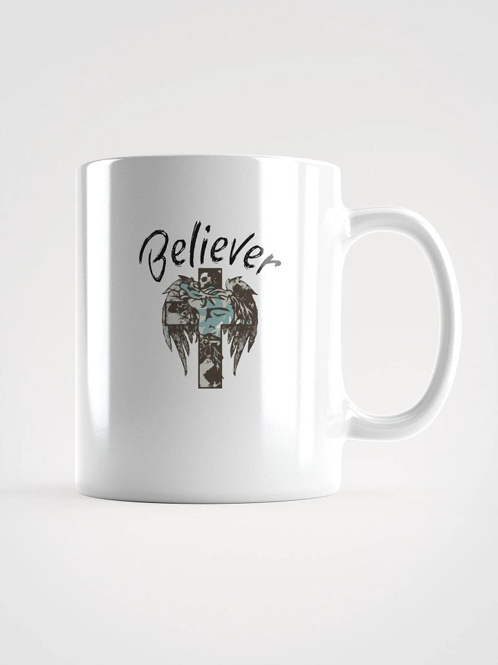 BELIEVER FAITH Fragmented Faces Glossy Mug product image (3)