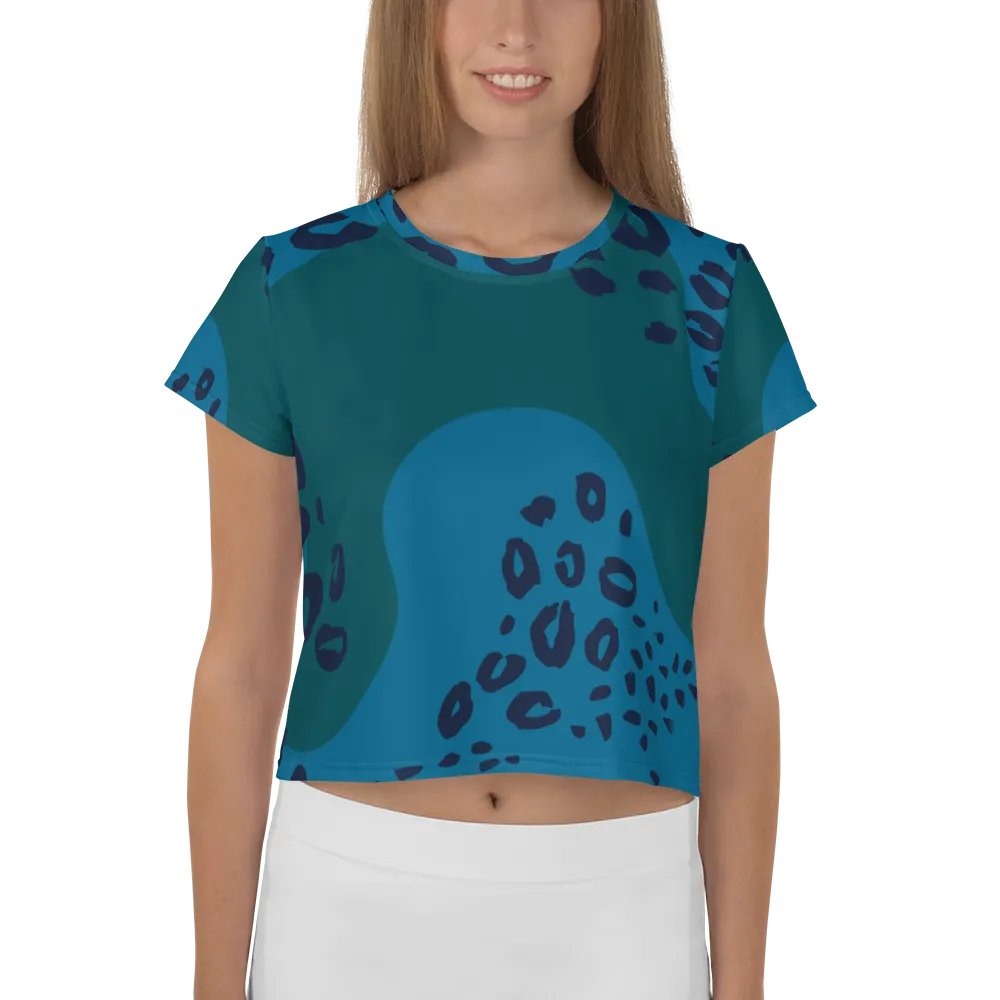 Teal Jungle Allure Crop Tee product image (1)