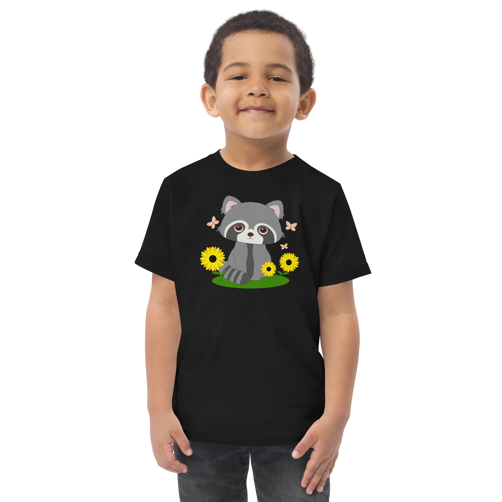 Soft Paws & Petals Raccoon Toddler Jersey T-Shirt - Black product image (1)