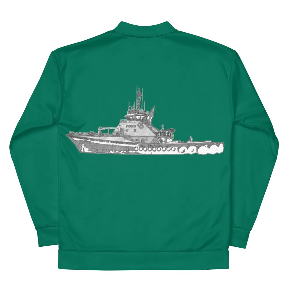Copy of Twin Anchor Titan tug Teal Bomber Jacket product image (9)