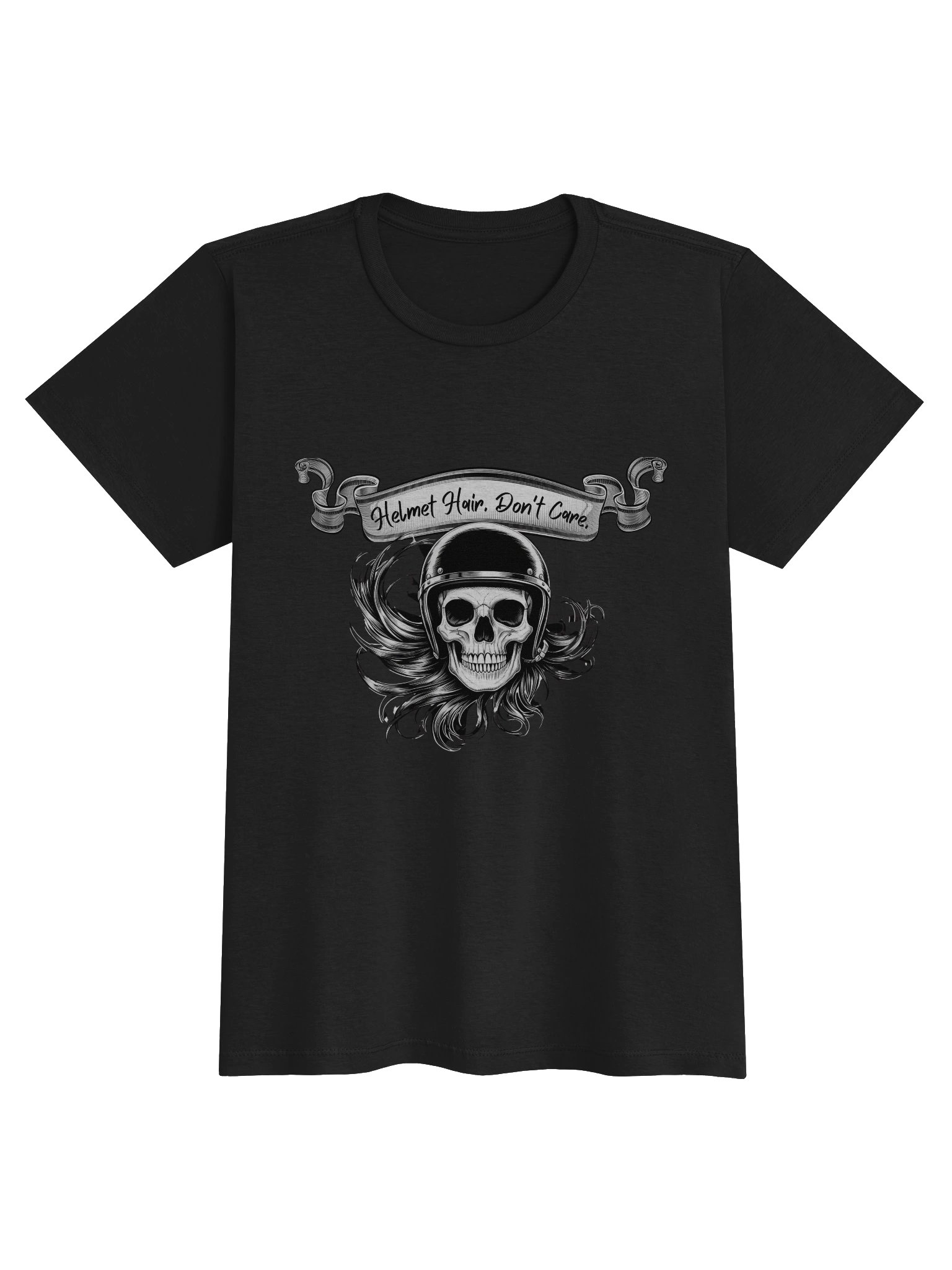 Helmet Hair, Don’t Care – Biker T-Shirt product image (3)