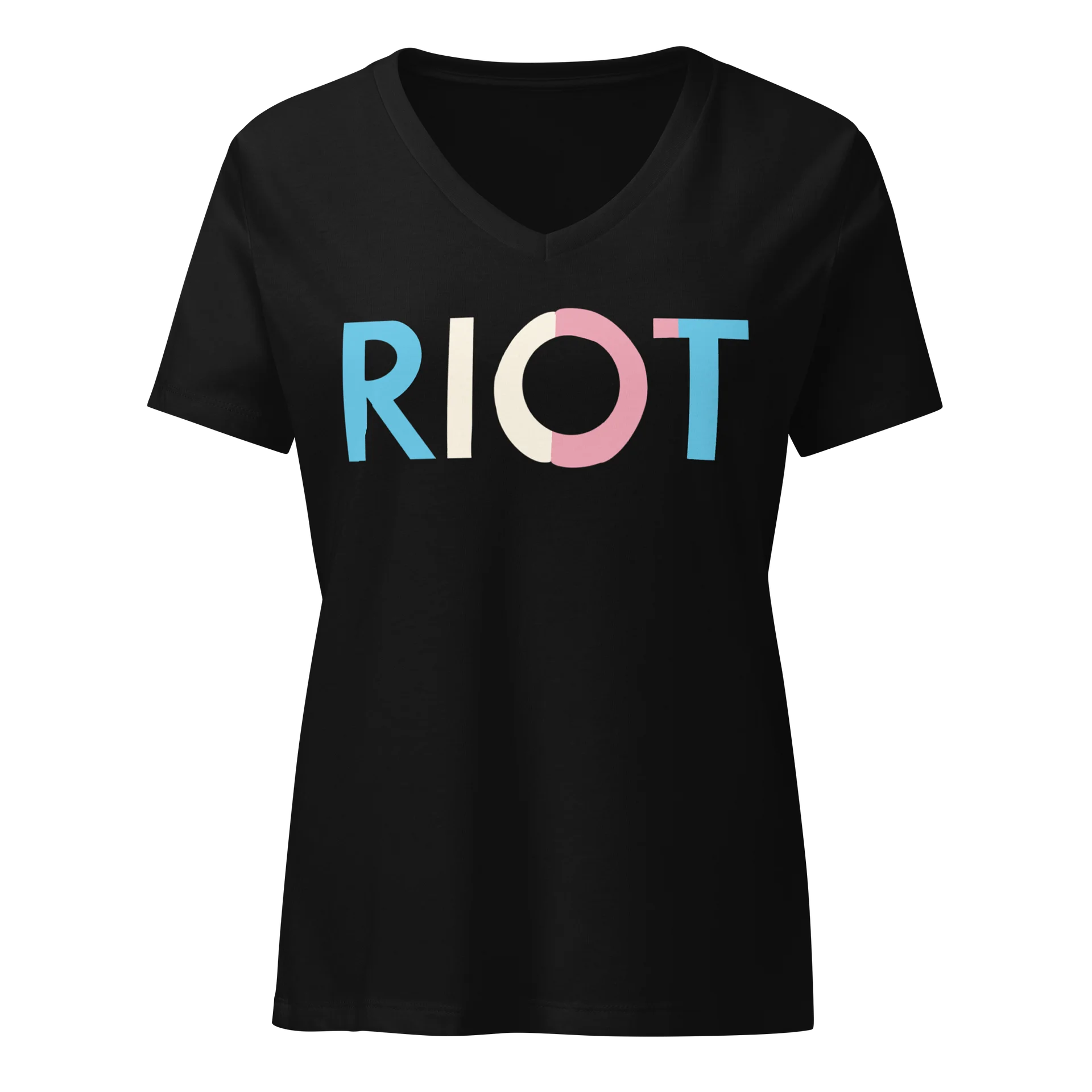 RIOT Glitch Graphic V-Neck Tee product image (1)