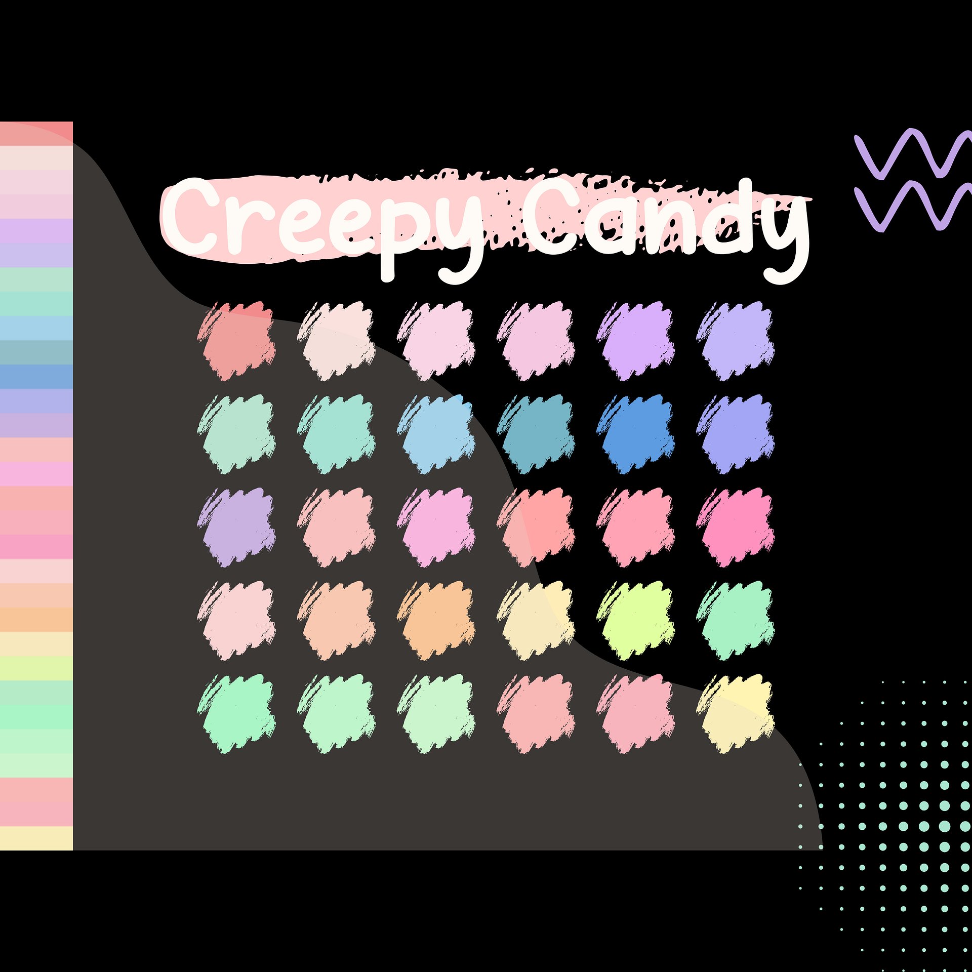 Creppy Candy Procreate Color Palette with HEX Codes ★ DIGITAL ★ product image (2)