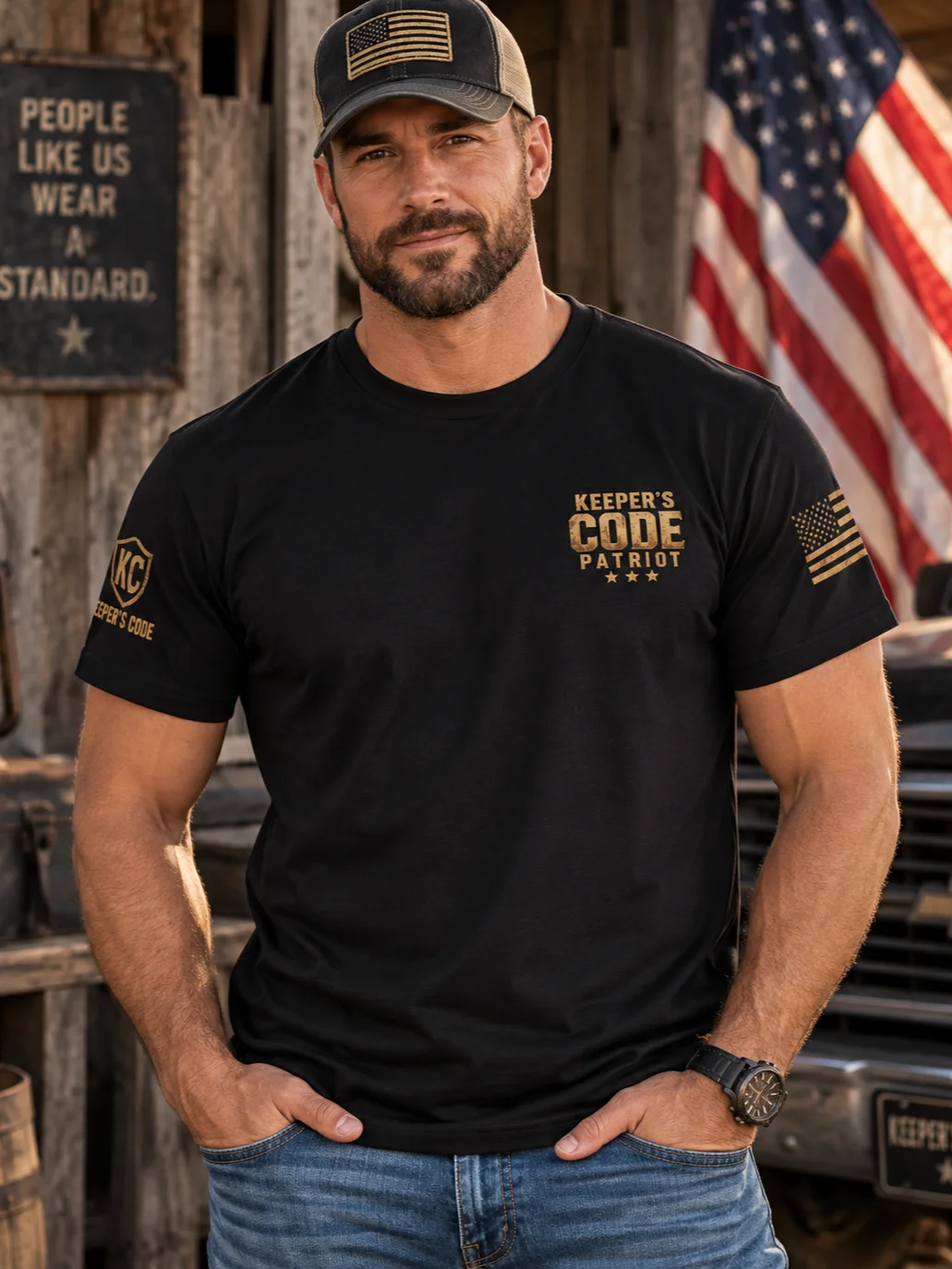 Keeper’s Code™ Men's Live by a Standard Eagle Patriotic T-Shirt product image (1)