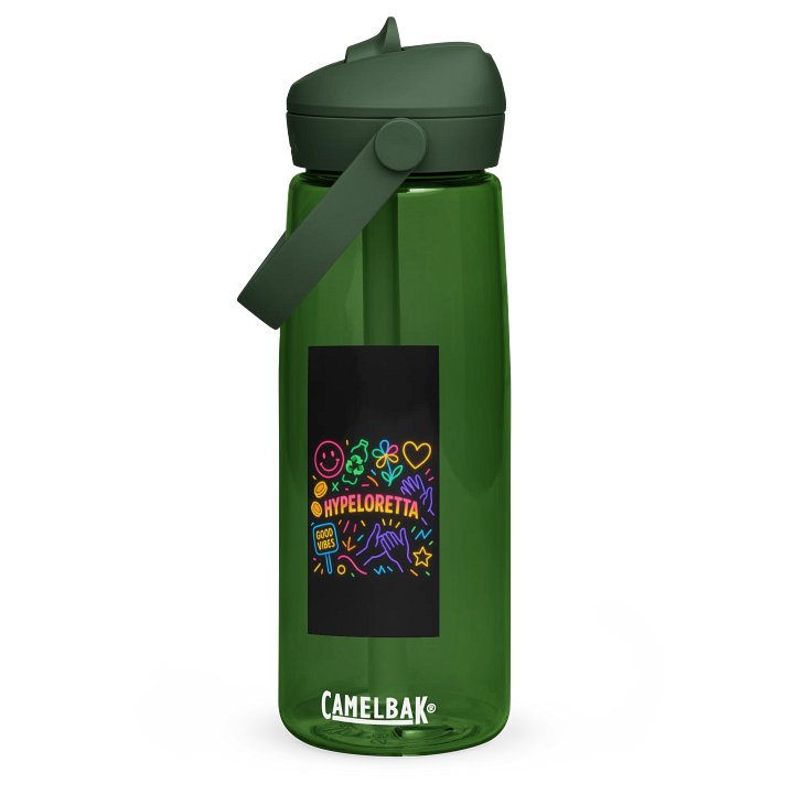 Neon Vibes Flip Straw Water Bottle product image (1)