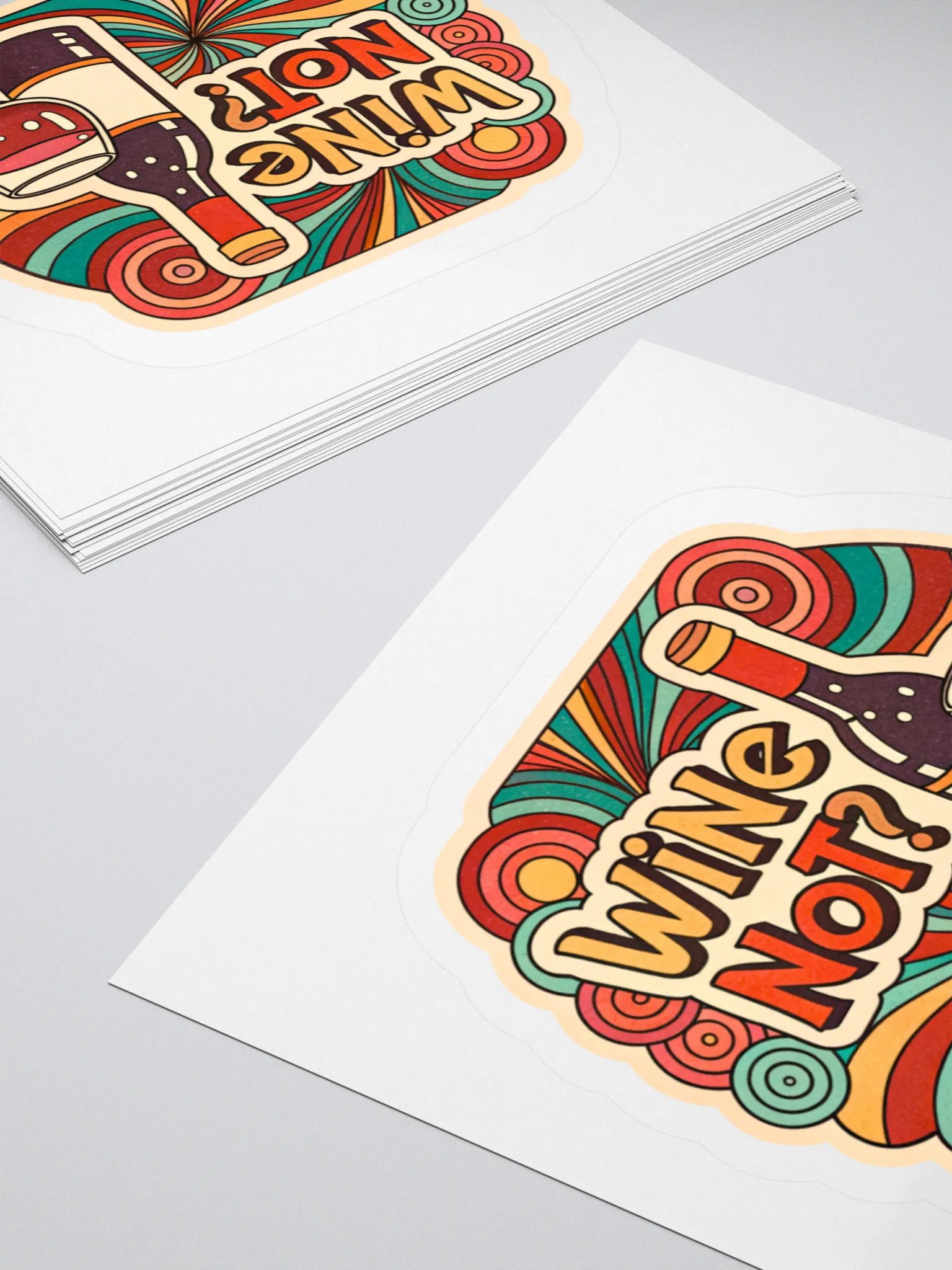 Wine Not? Retro Kiss Cut Sticker product image (11)