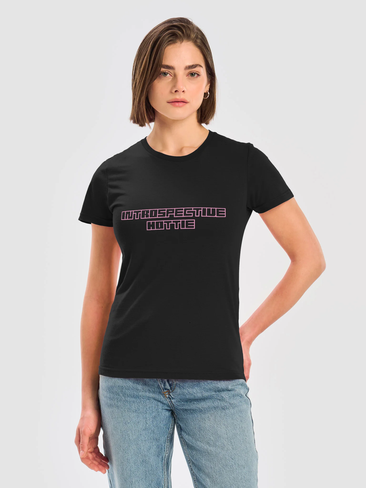 Introspective Hottie Black and Pink Shirt product image (1)