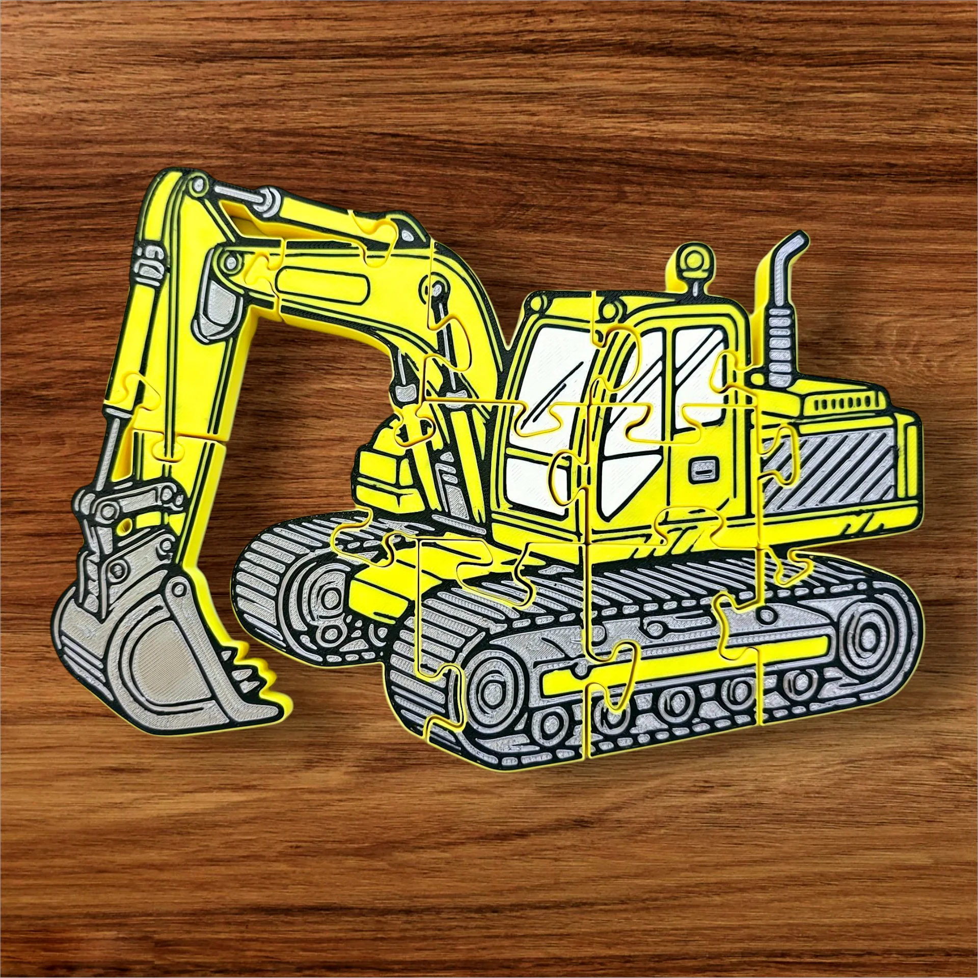 Excavator 3D Printed Jigsaw Puzzle – A Heavy-Duty Challenge for Kids! product image (1)