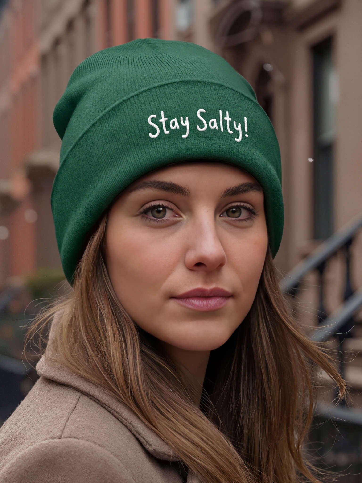Stay Salty! Embroidered Cuffed Beanie – Soft & Cozy Unisex Accessory for Everyday Elegance product image (4)