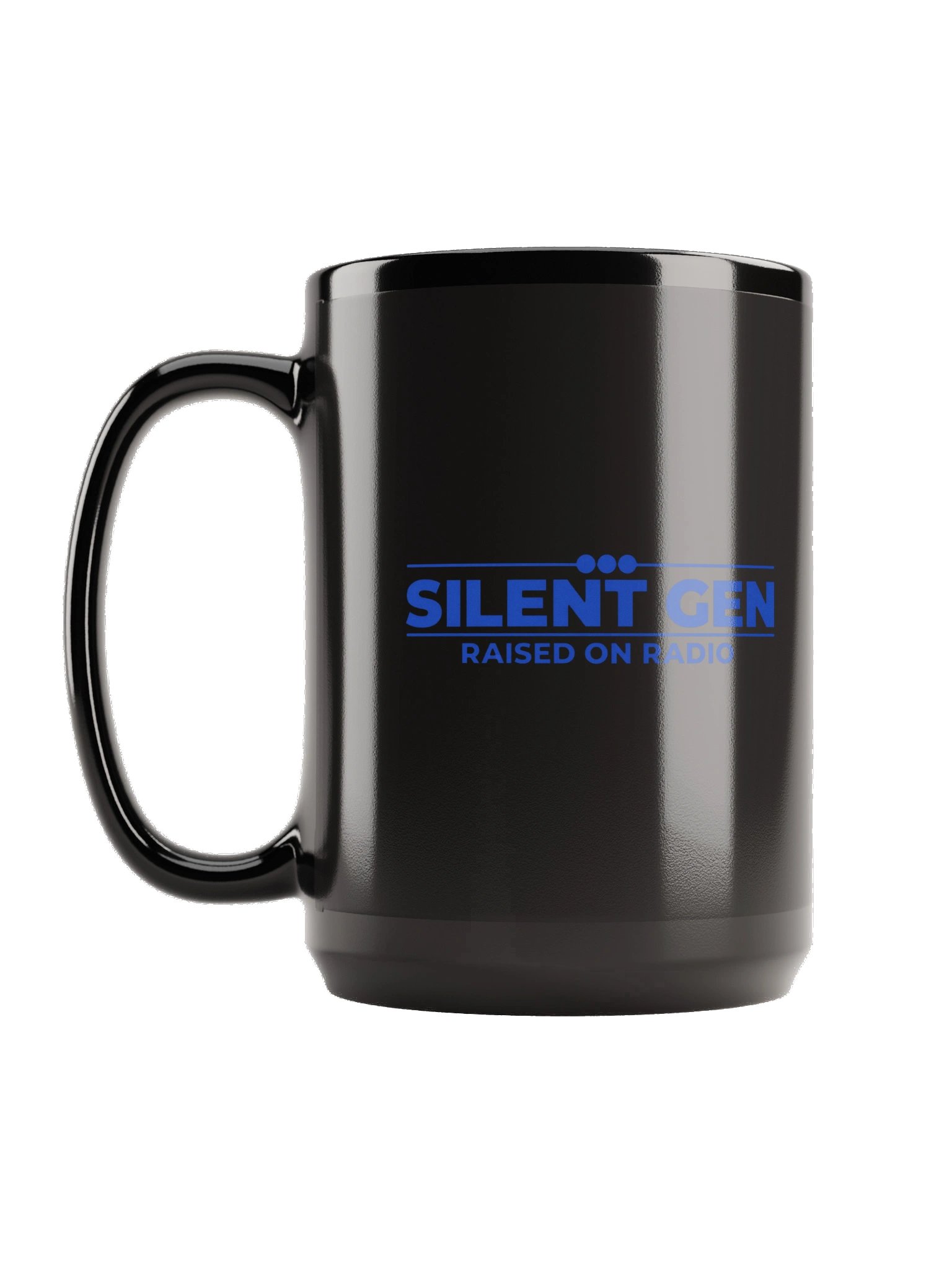 Silent Generation: Raised on Radio | 15 oz Black Glossy Mug product image (1)