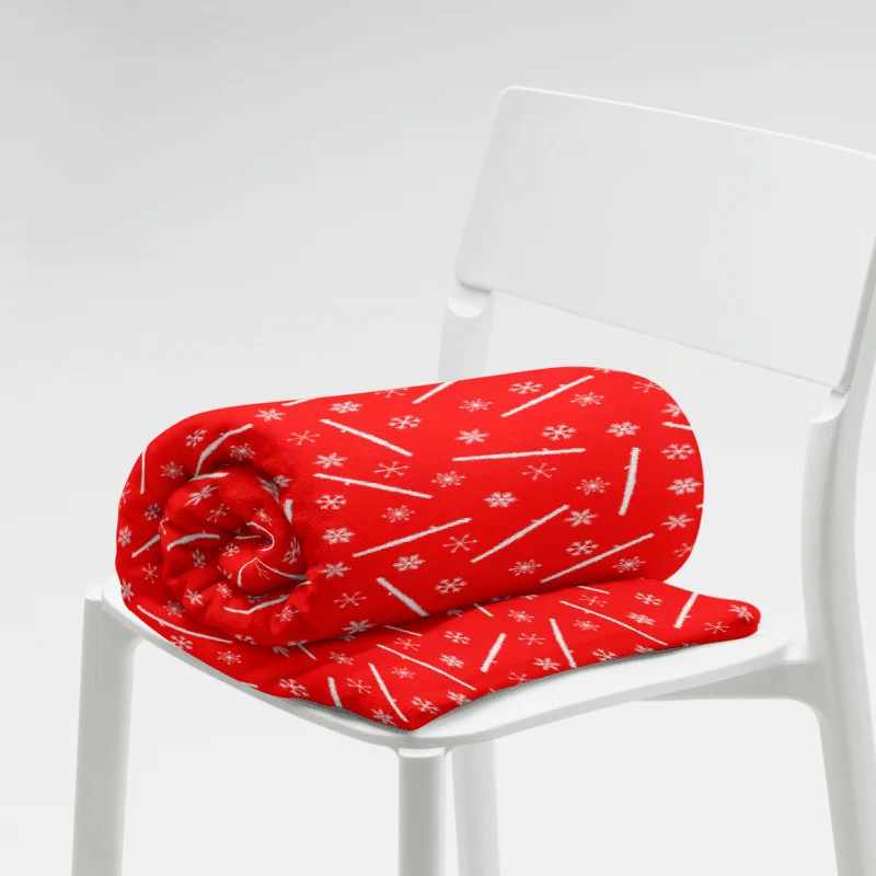 Scattered Flutes and Snowflakes Throw Blanket - Piccolo product image (2)