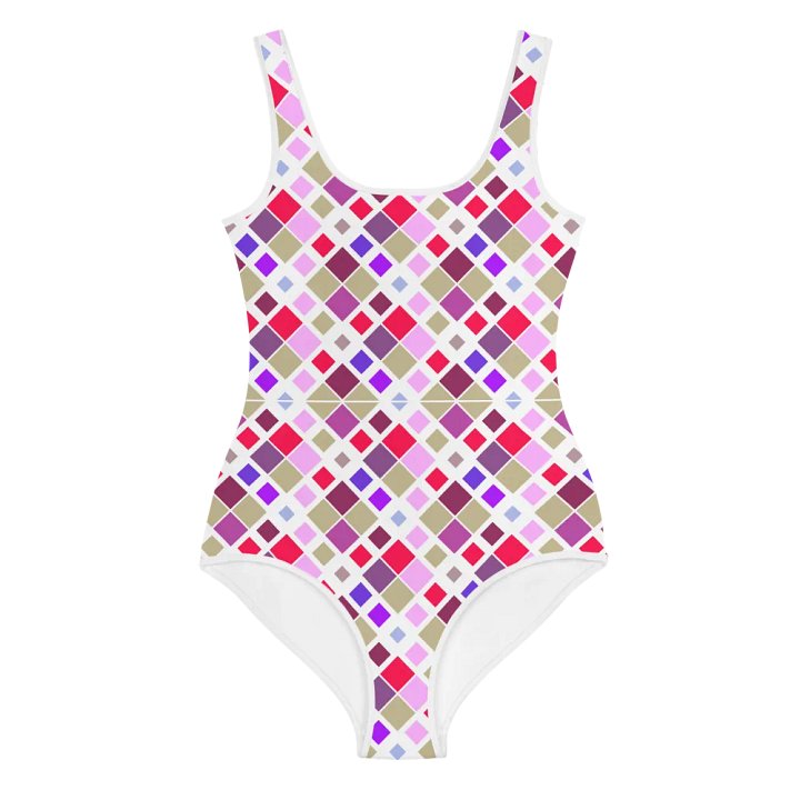 Colorful Square Patterns Youth Swimsuit - Ver 3 product image (1)
